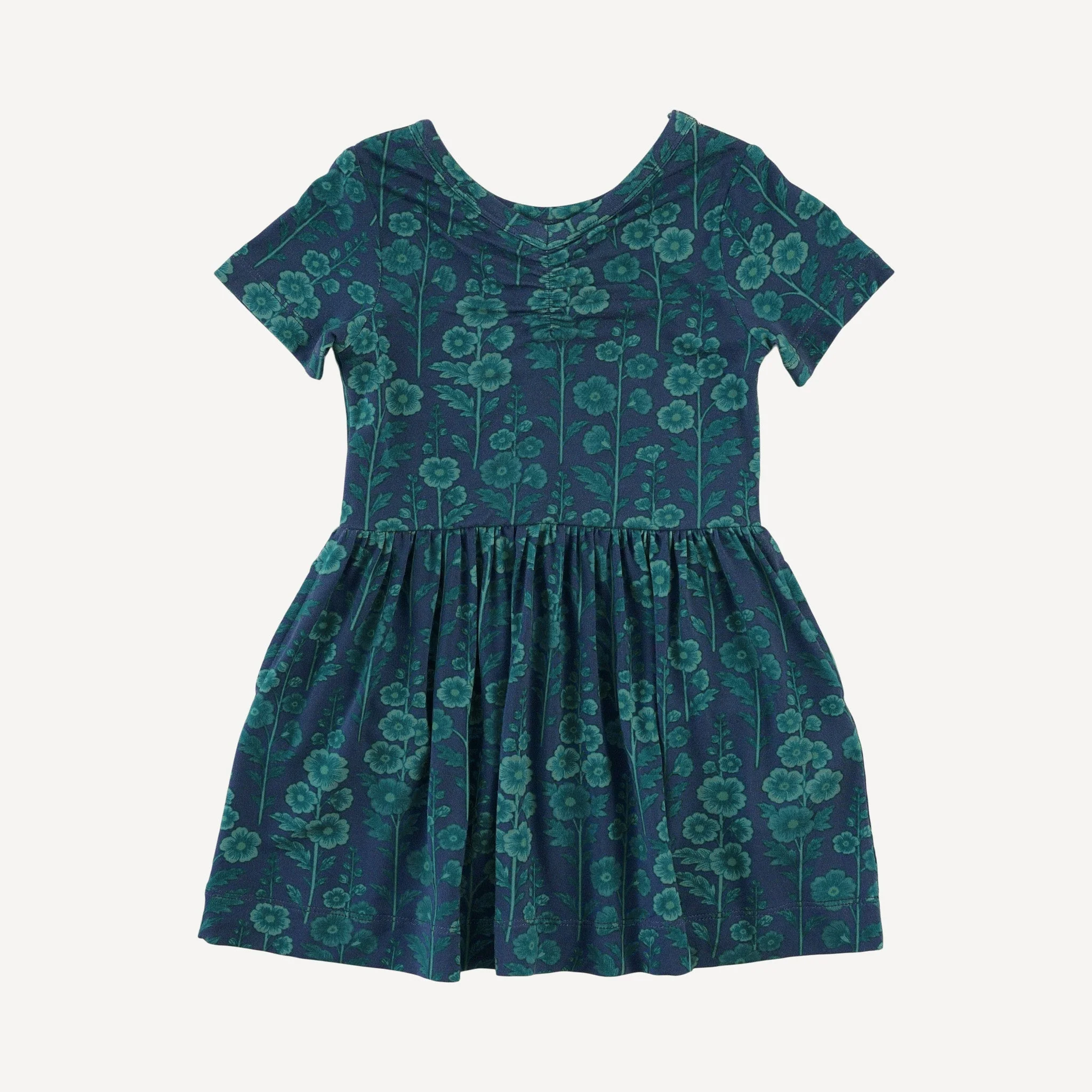 short sleeve twirl dress | blooming floral | light weight bamboo