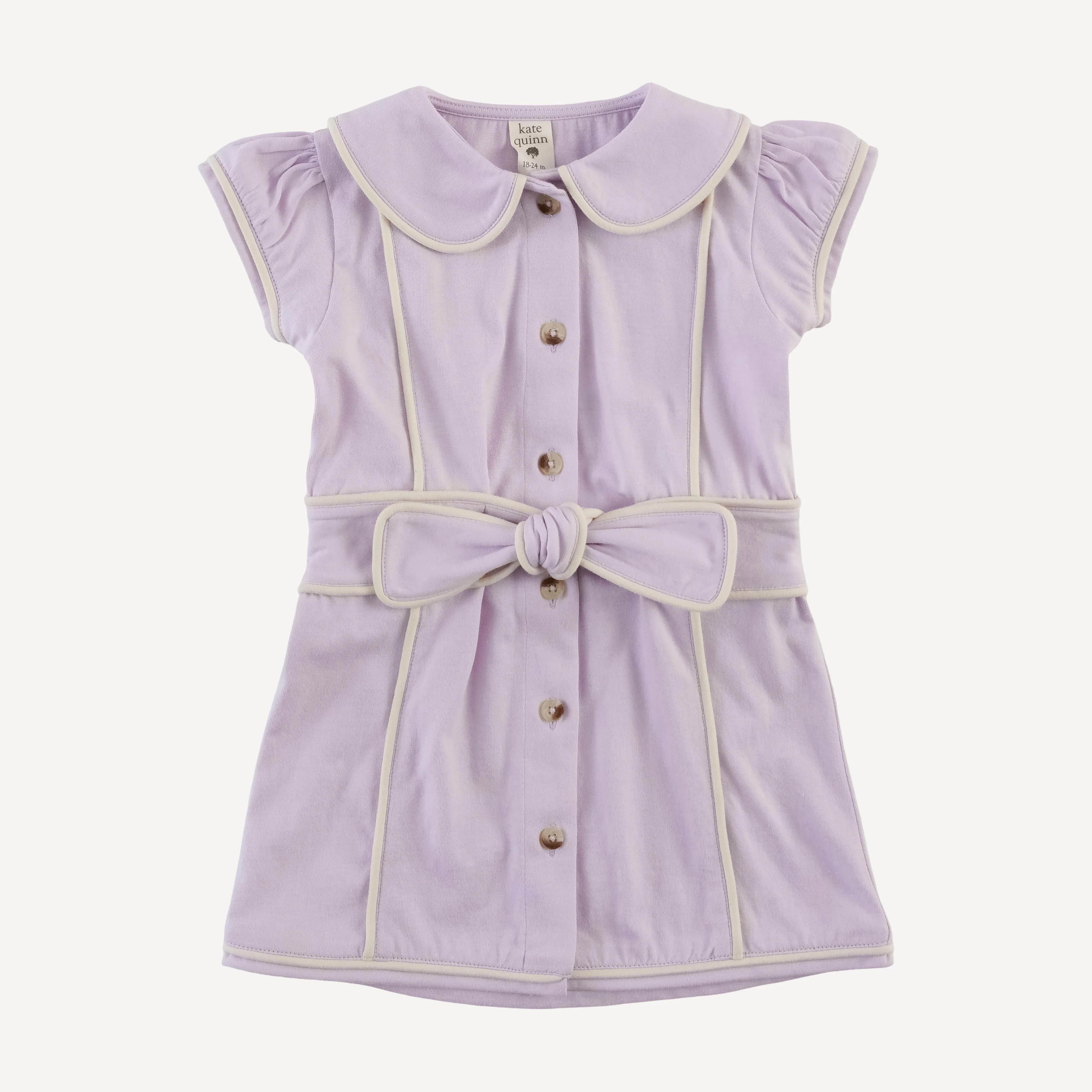 short sleeve violet dress | lilac petal | organic cotton jersey
