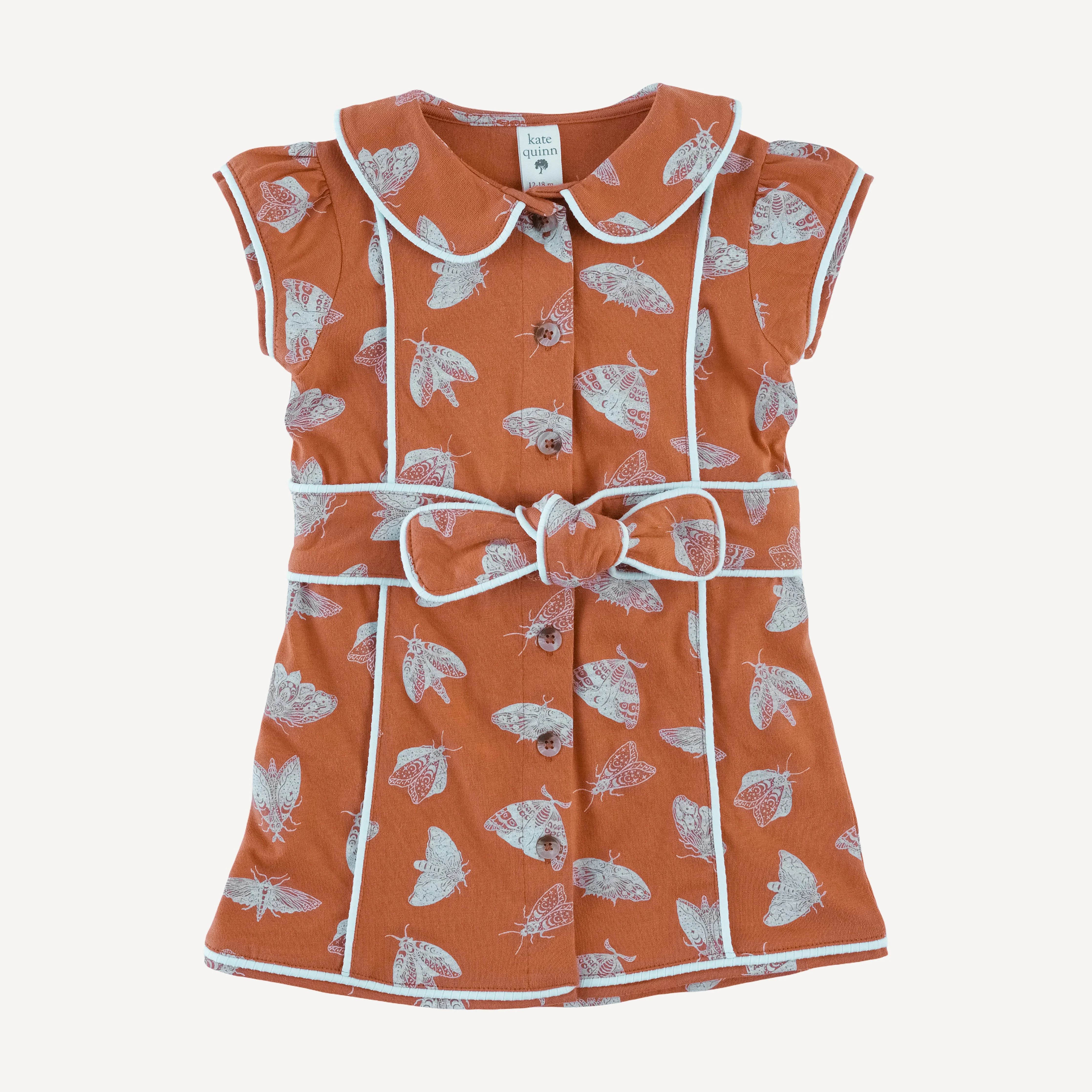 short sleeve violet dress | spicy moth scatter | organic cotton jersey