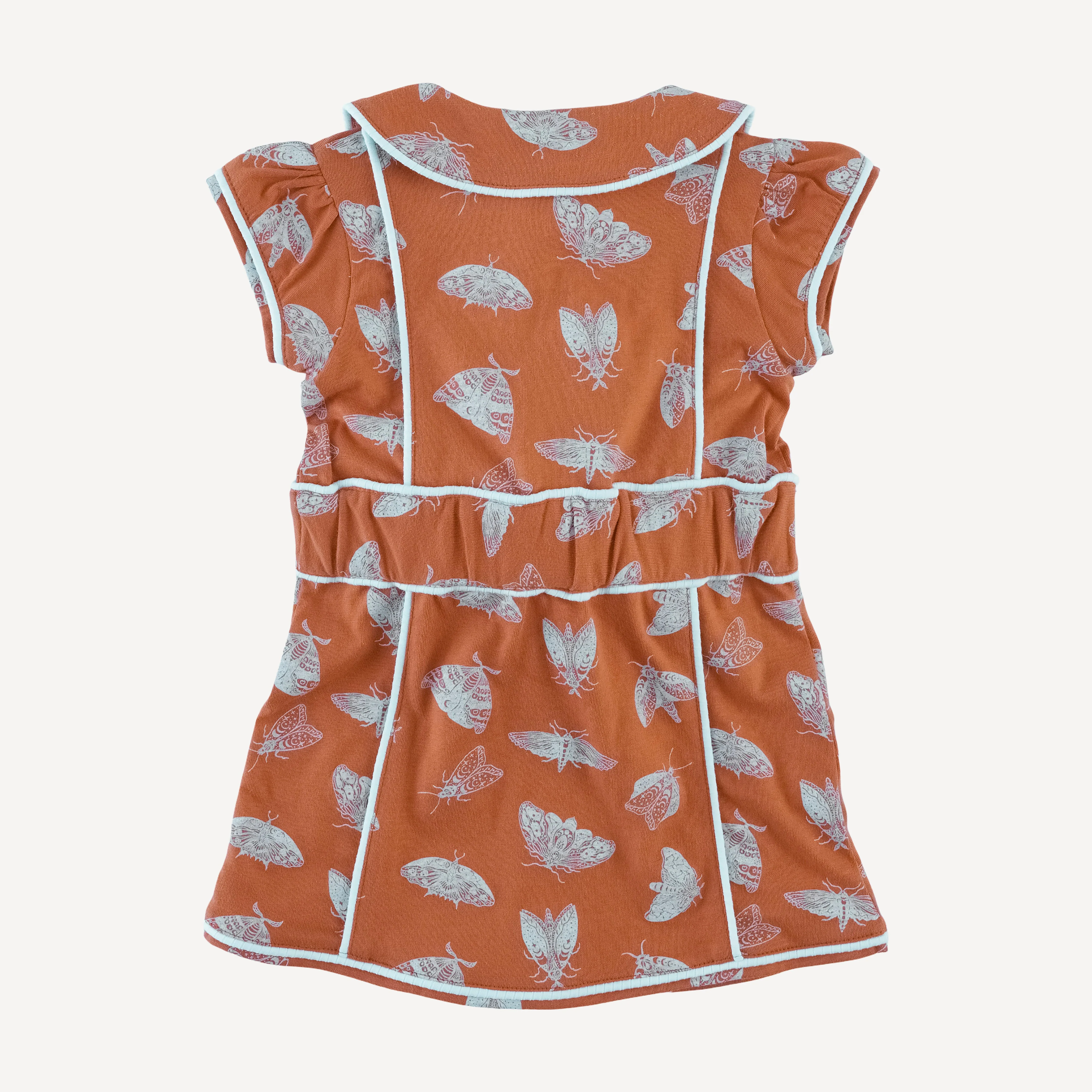short sleeve violet dress | spicy moth scatter | organic cotton jersey - Image 3
