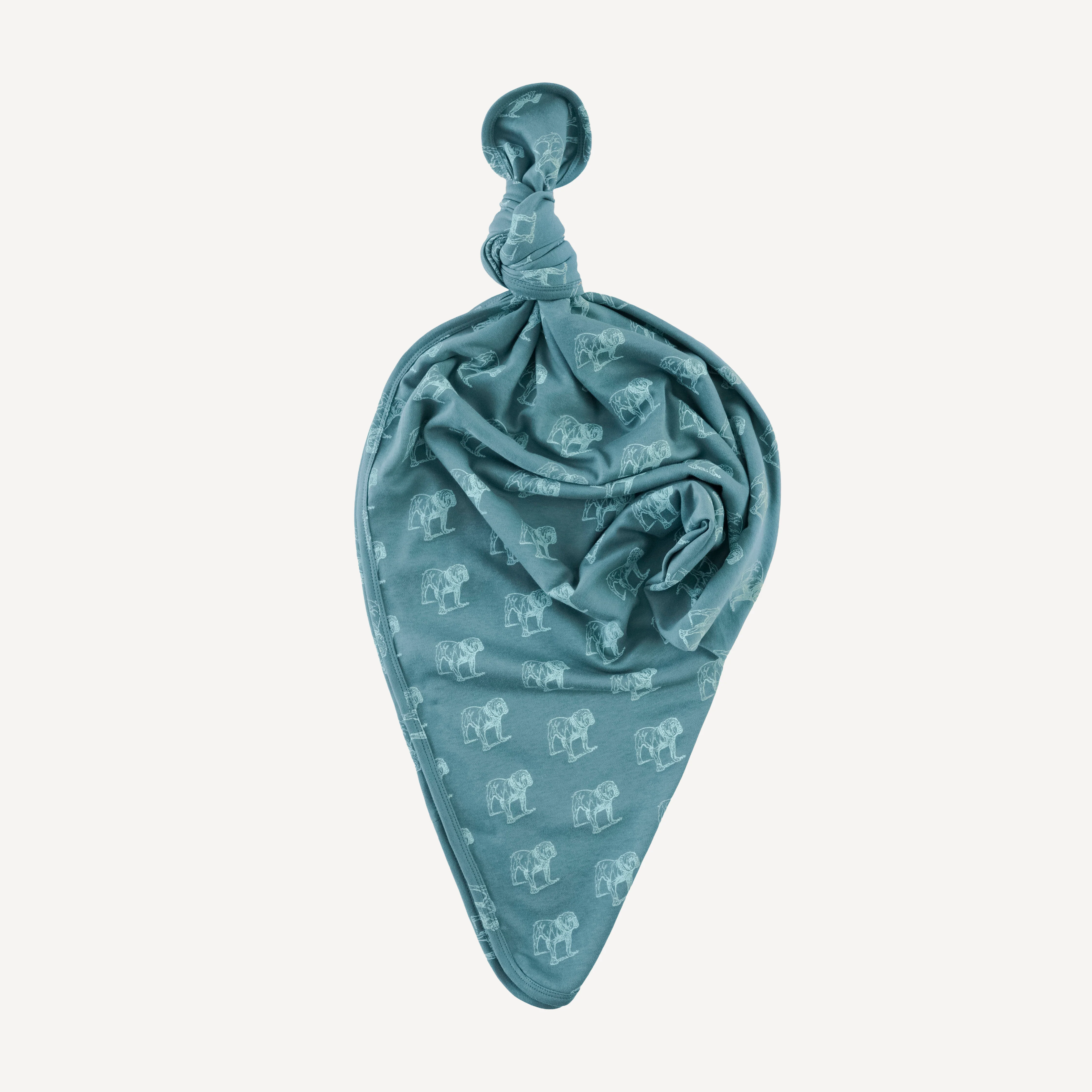 single layer blanket | blue bulldog | organic cotton interlock