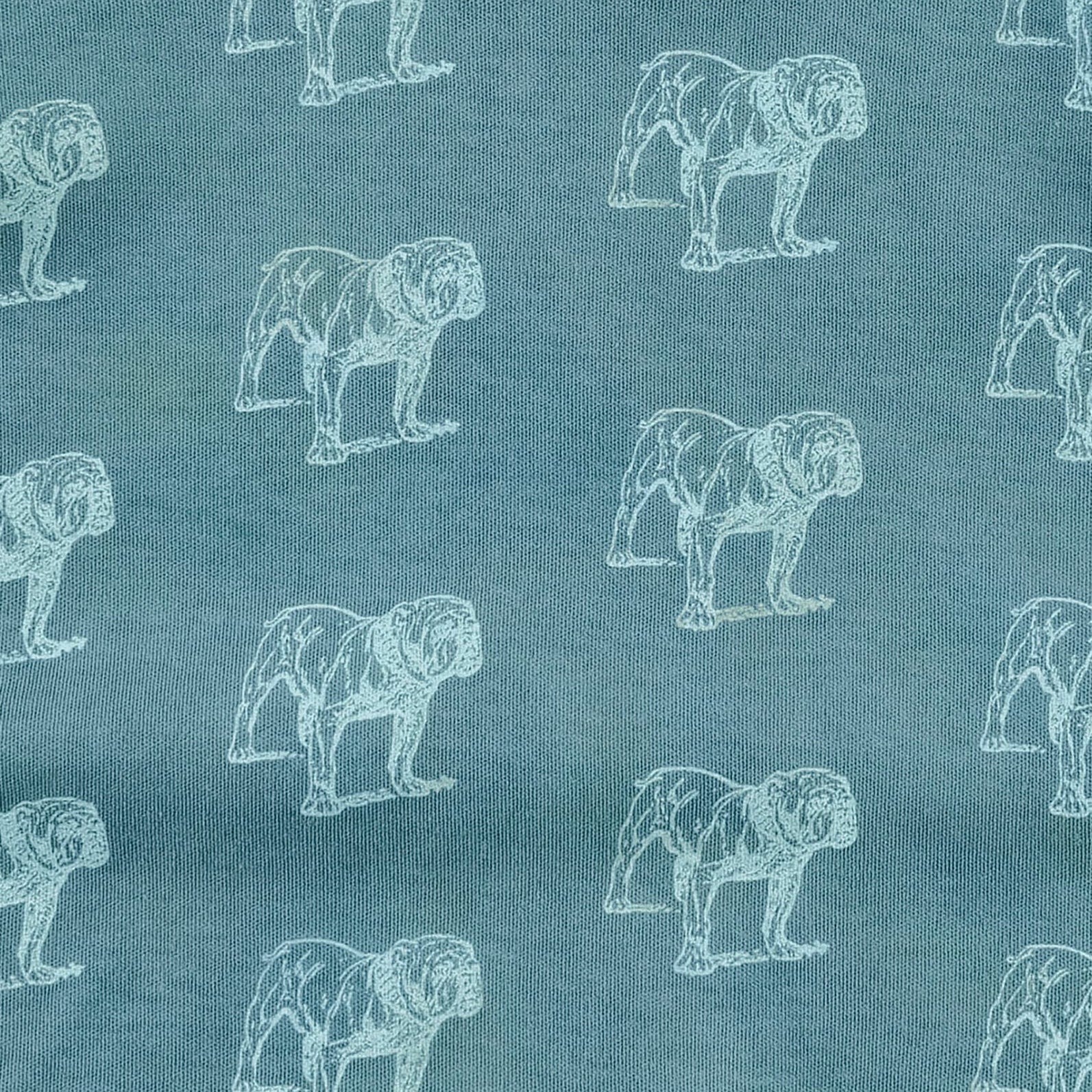 single layer blanket | blue bulldog | organic cotton interlock - Image 2