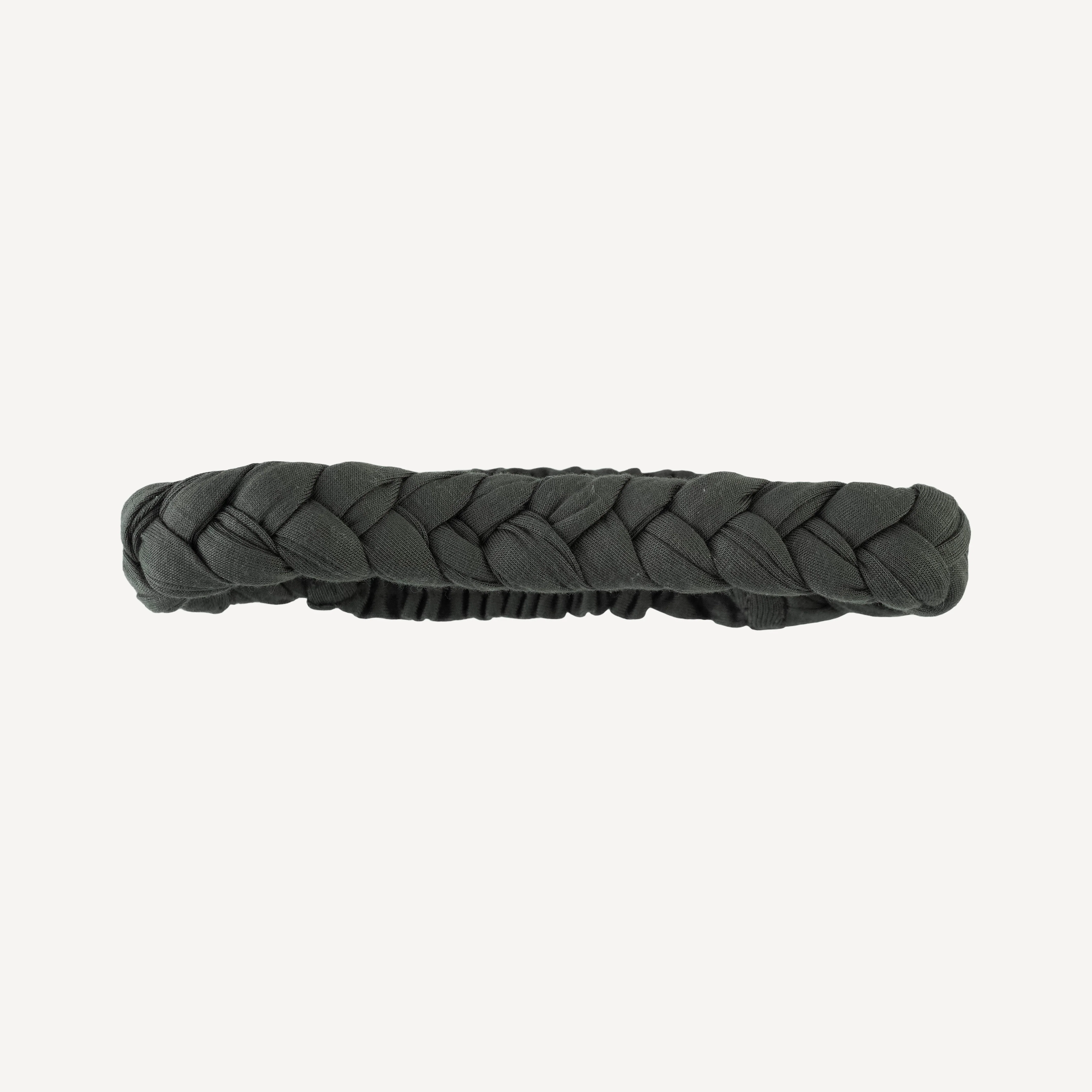 skinny braided headband | beluga | bamboo