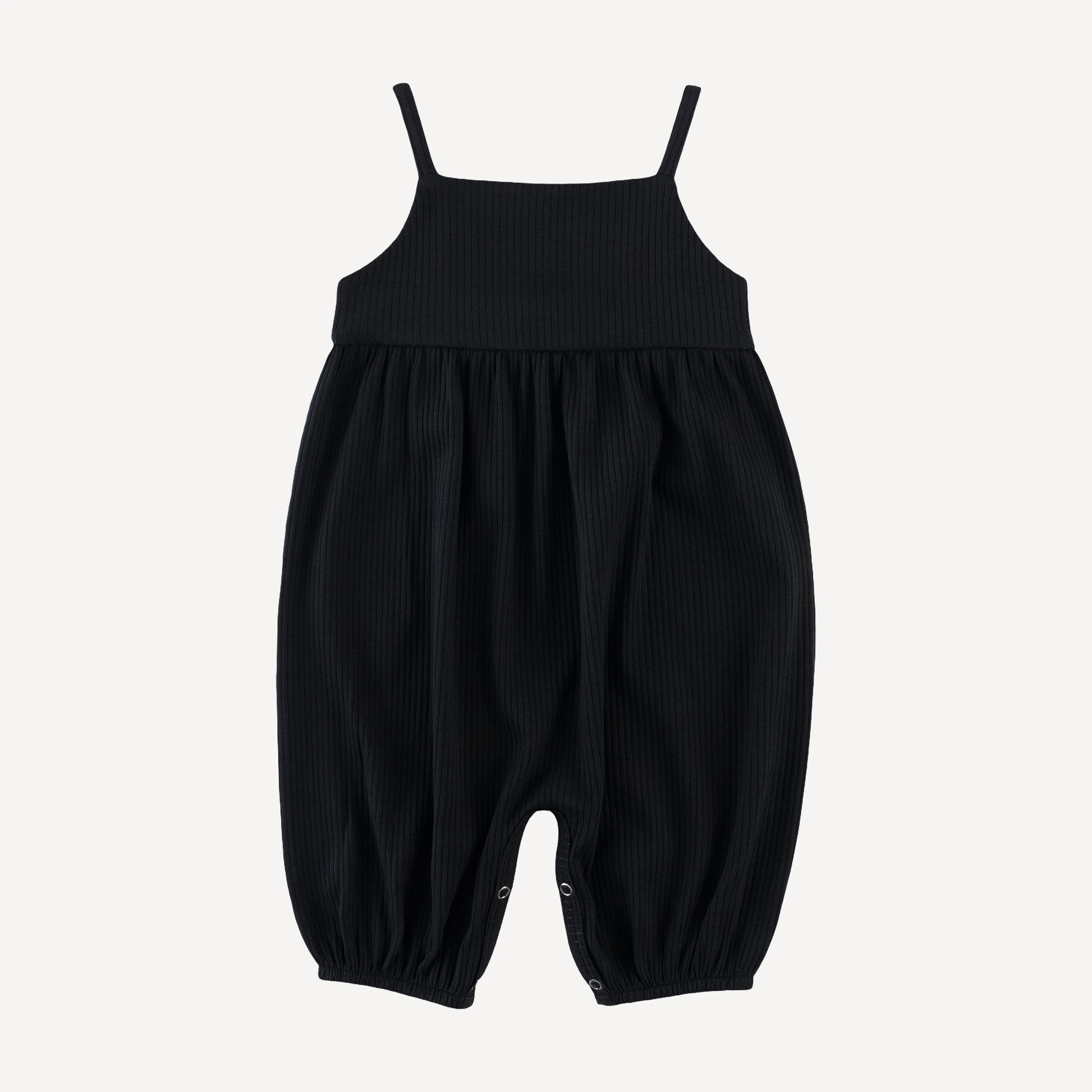 skinny strap jumpsuit | black | organic cotton single rib
