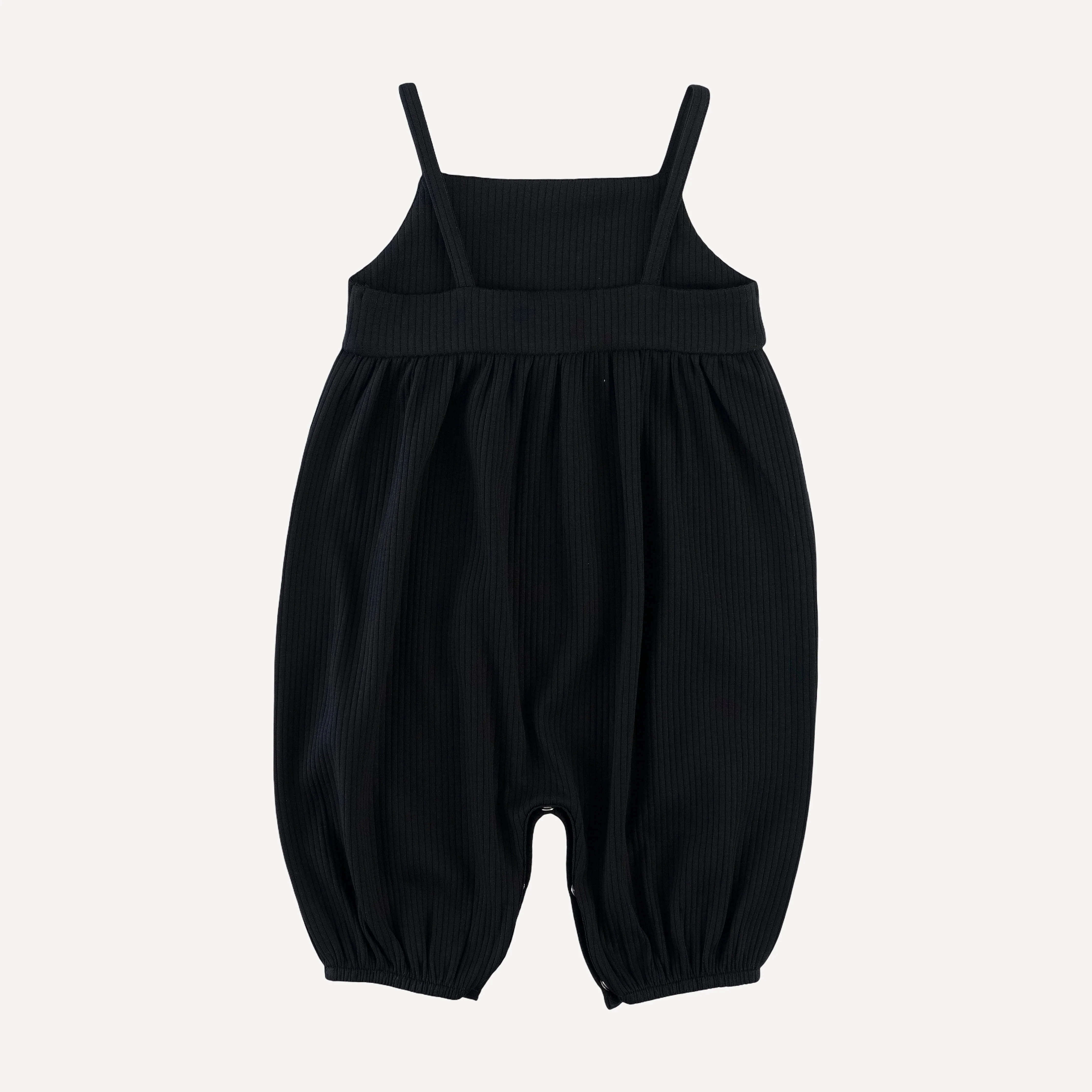 skinny strap jumpsuit | black | organic cotton single rib - Image 3