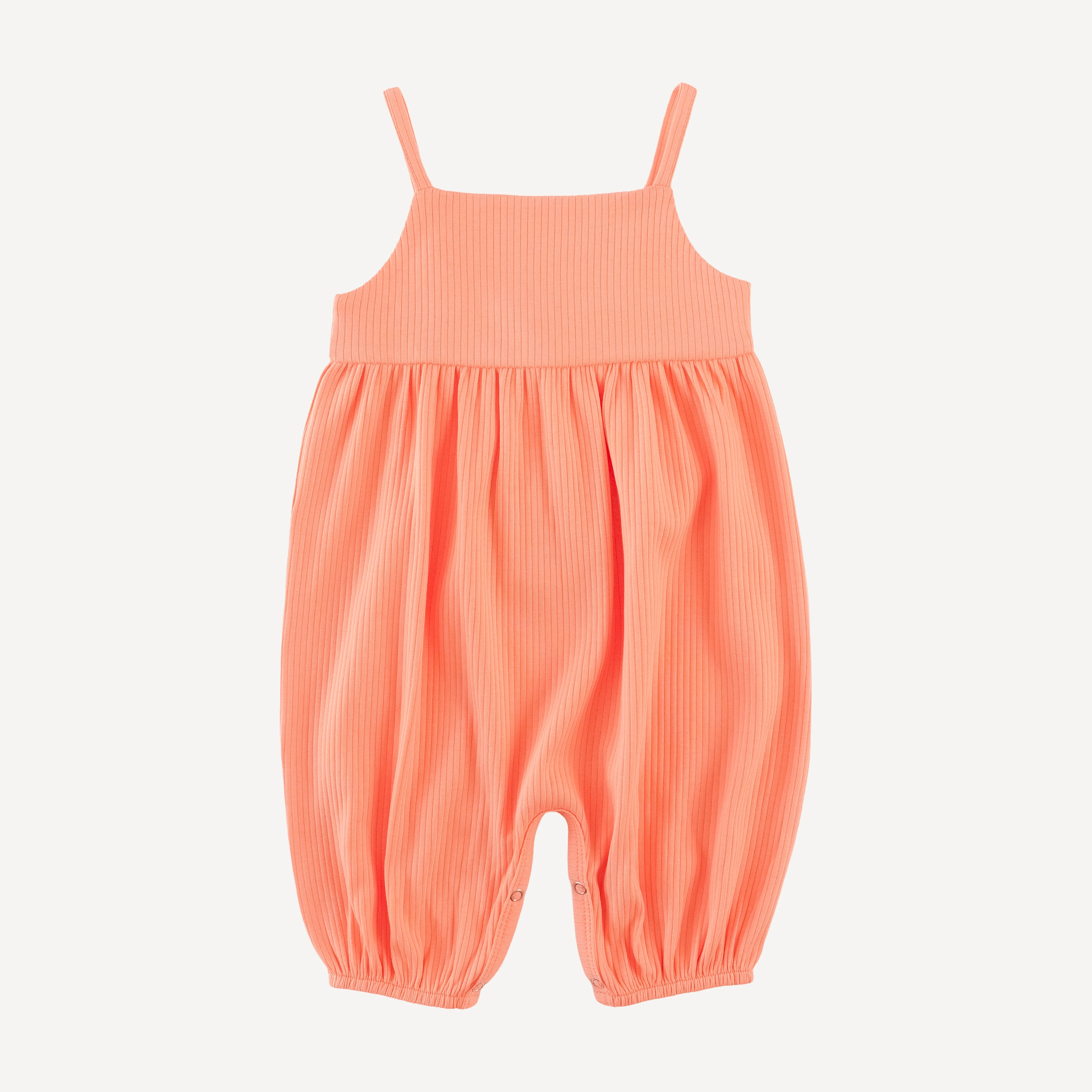 skinny strap jumpsuit | papaya | organic cotton single rib