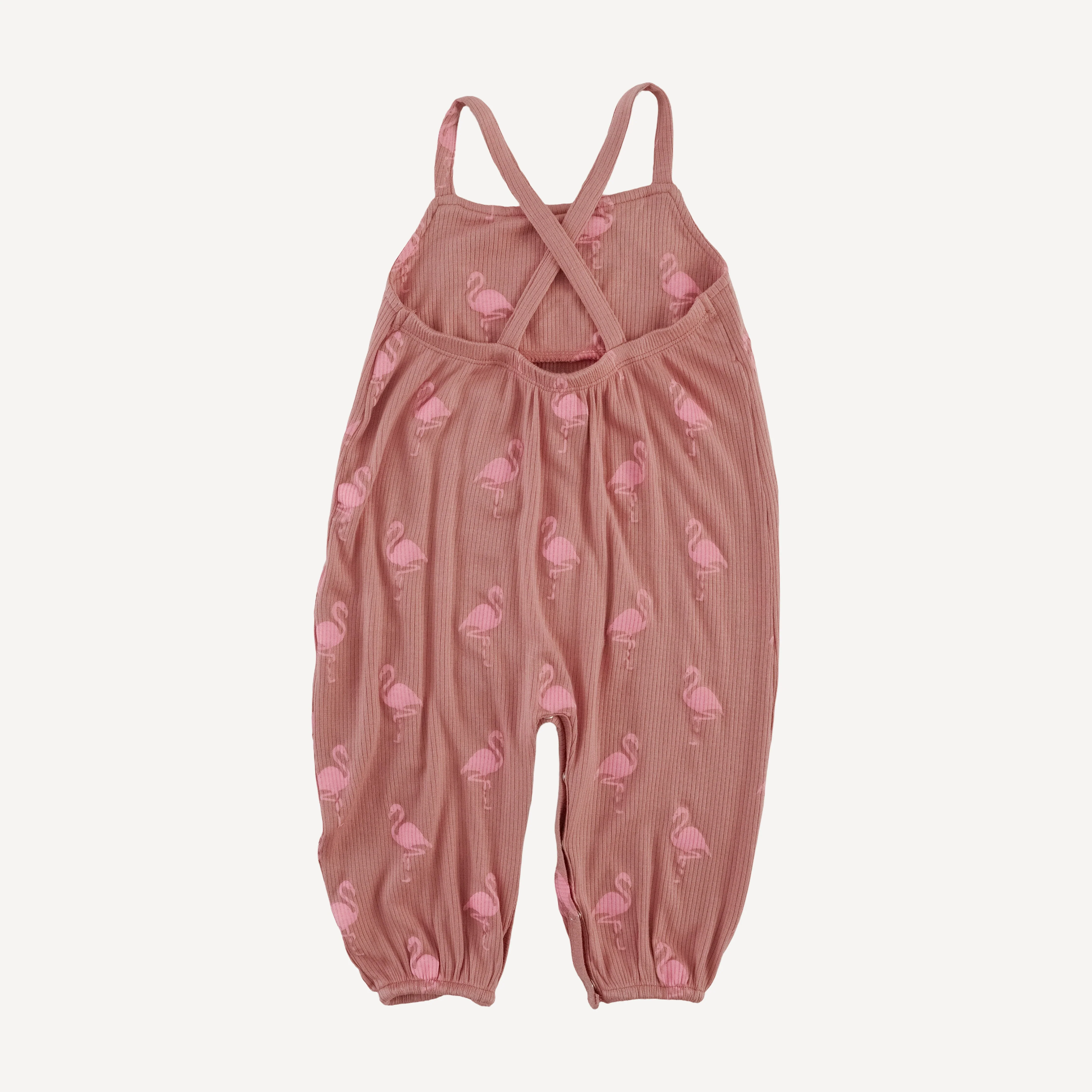 skinny strap jumpsuit | tiny flamingo | modal skinny rib - Image 3