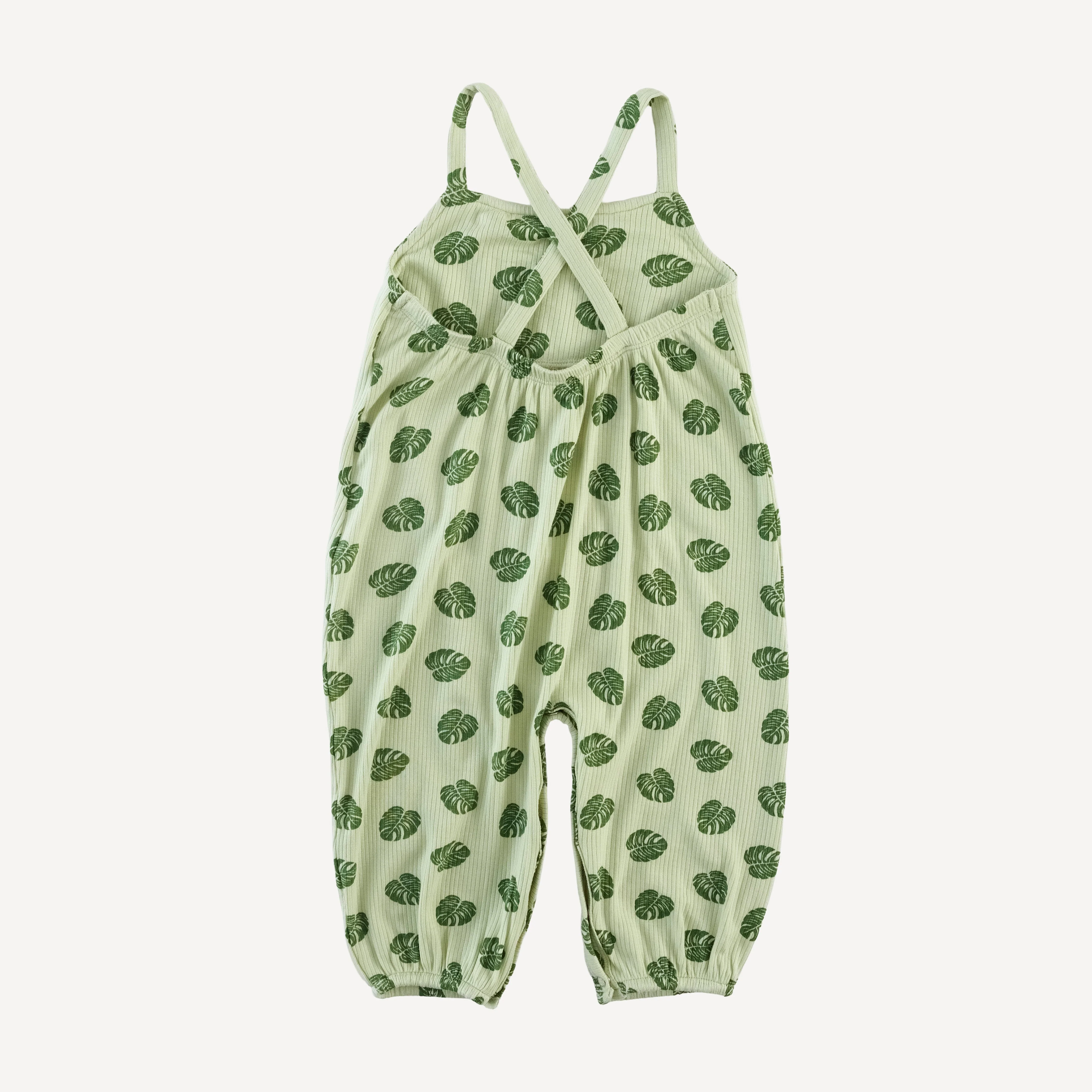 skinny strap jumpsuit | tiny monstera | modal skinny rib - Image 3