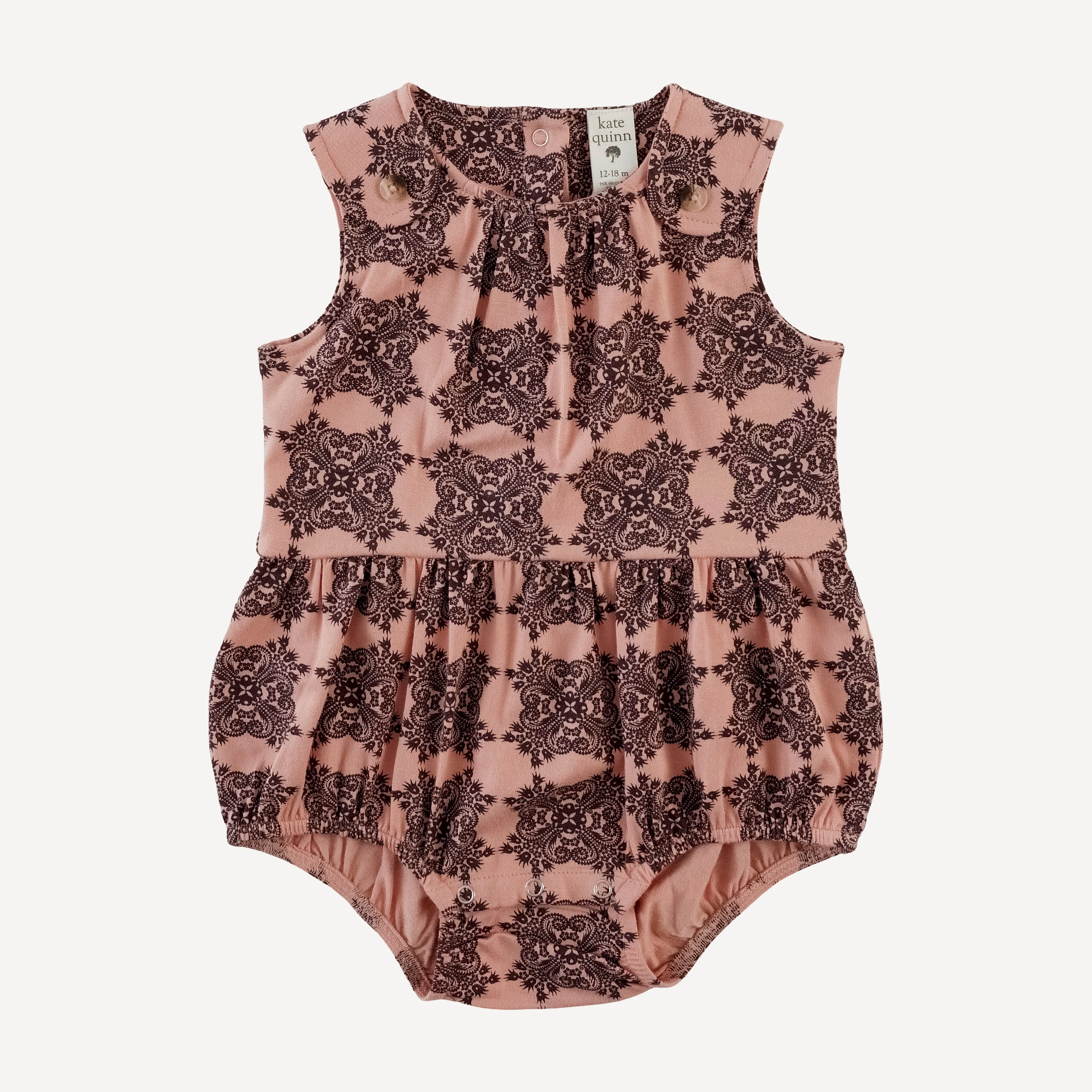 sleeveless button tab bubble | french bloom | bamboo
