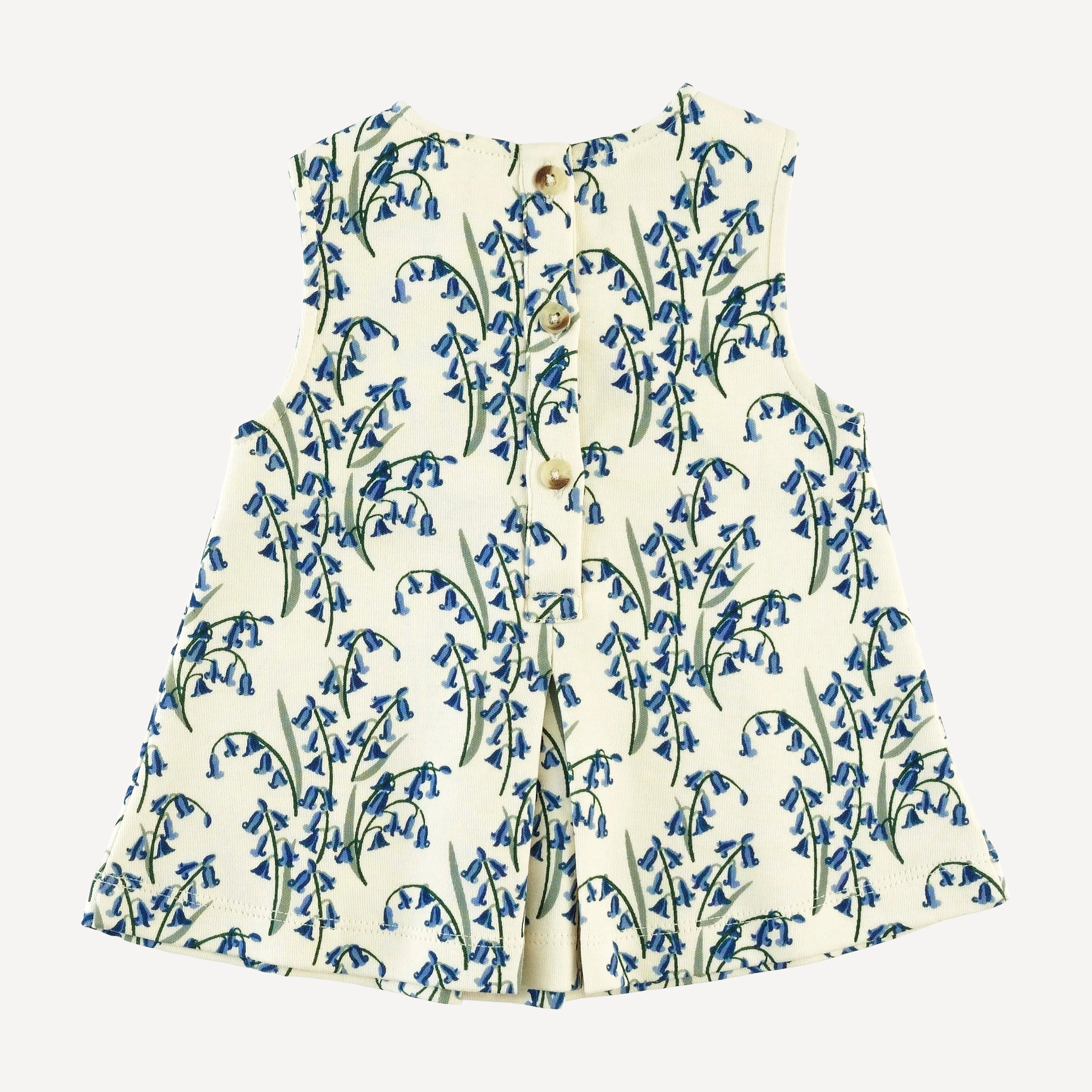 sleeveless button tab top | bluebells | organic cotton interlock - Image 3