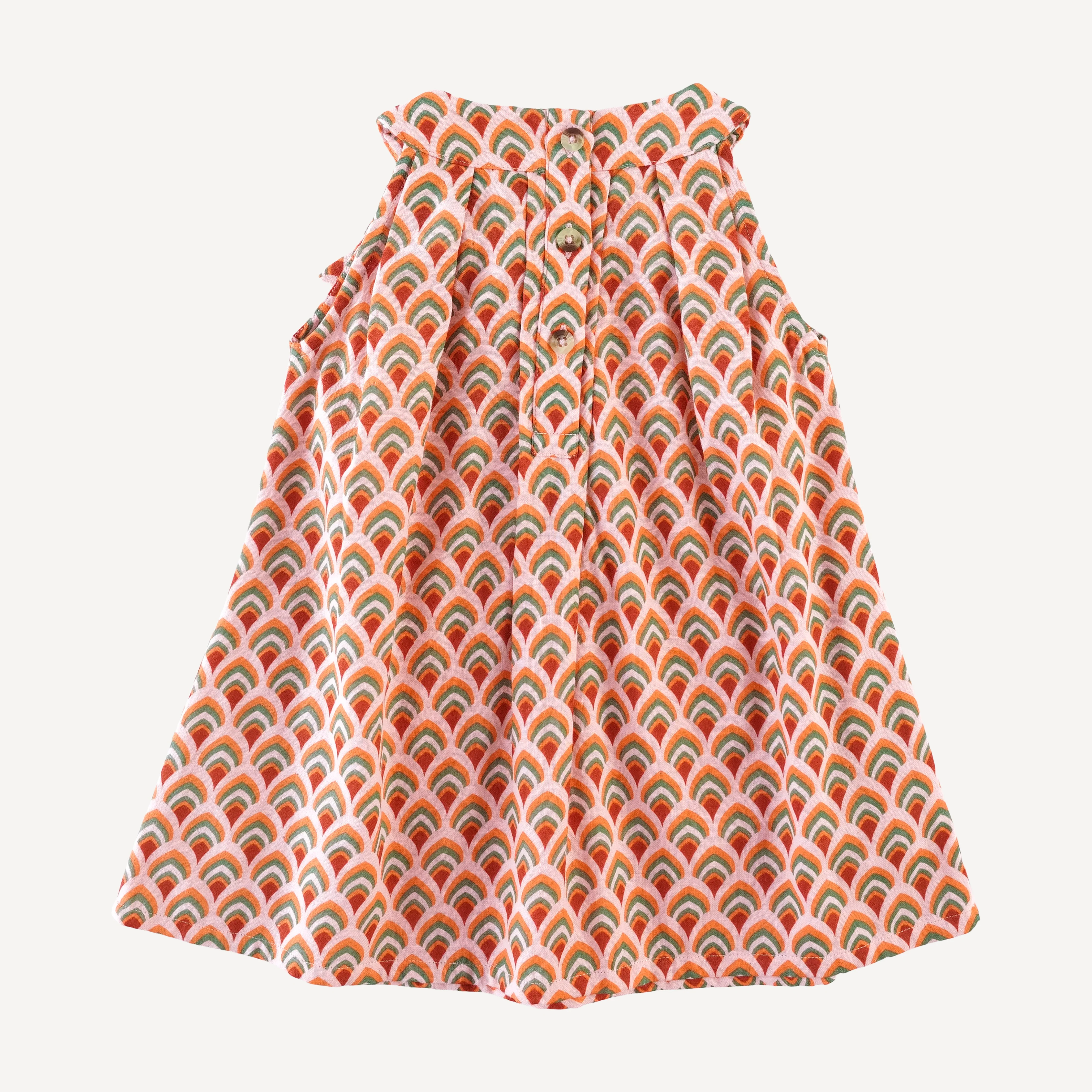 sleeveless pleated bow dress | modern feather | organic cotton gauze - Image 3