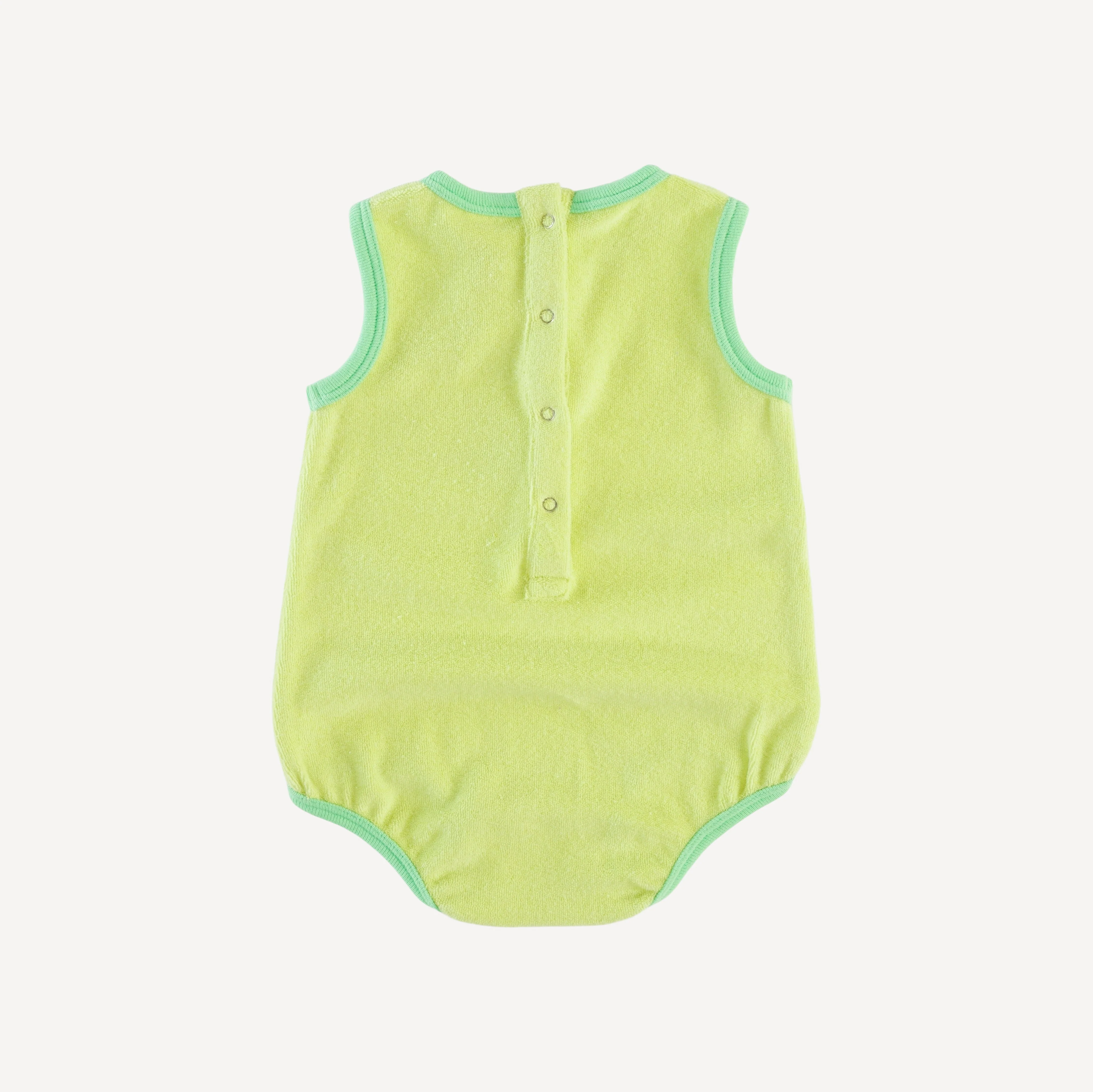 sleeveless ringer bubble | lime | organic cotton terry - Image 3