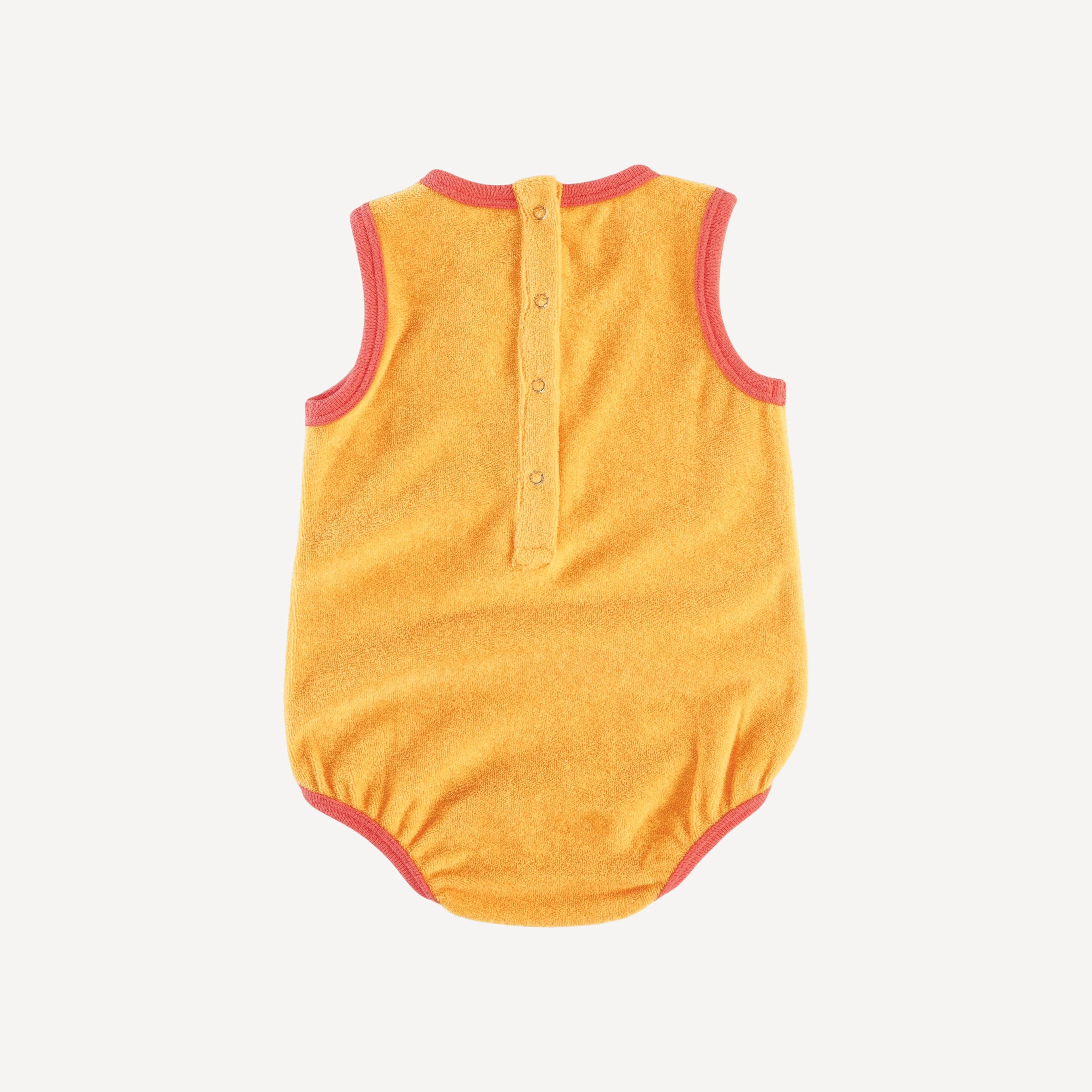 sleeveless ringer bubble | orange | organic cotton terry - Image 3