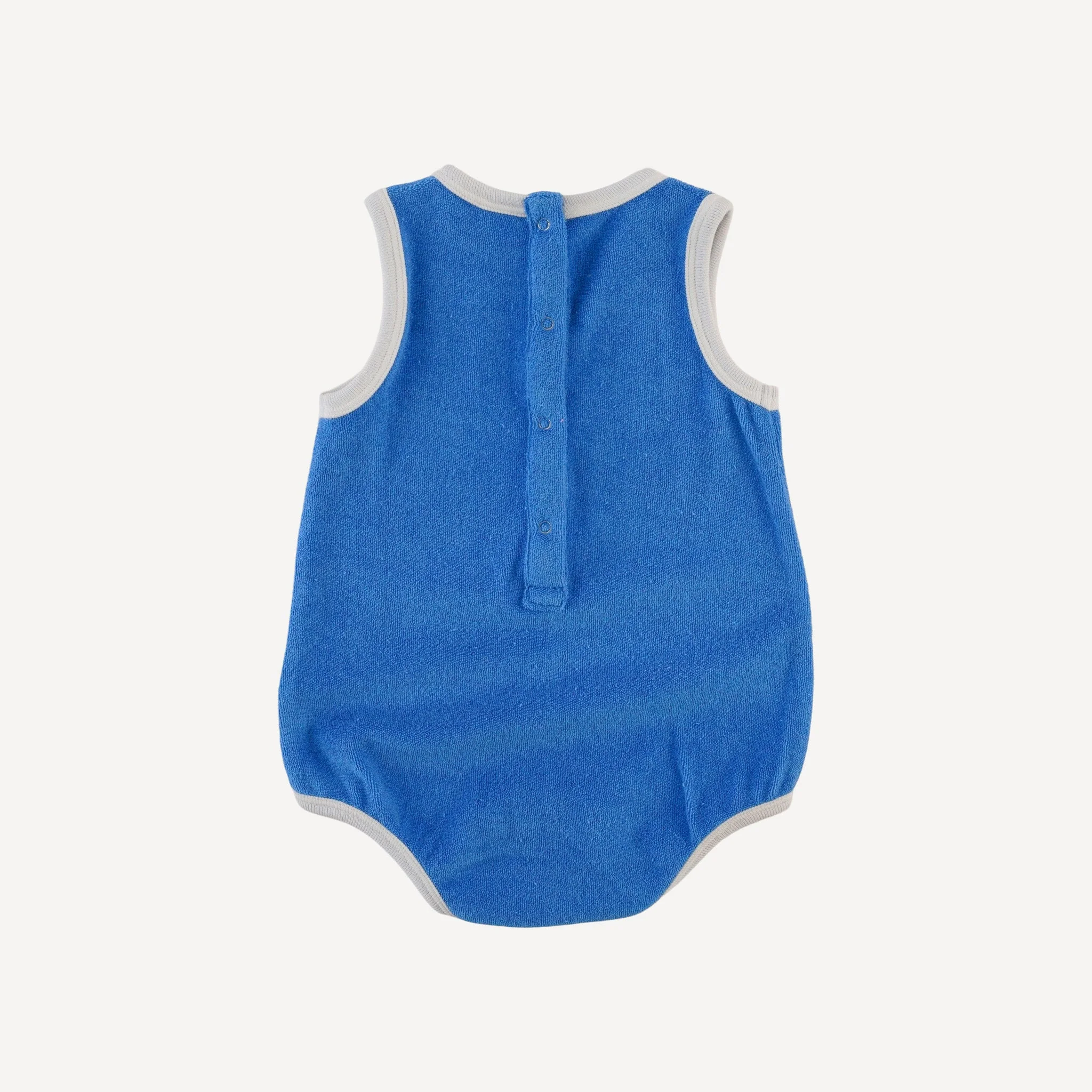 sleeveless ringer bubble | vivid blue | organic cotton terry - Image 3