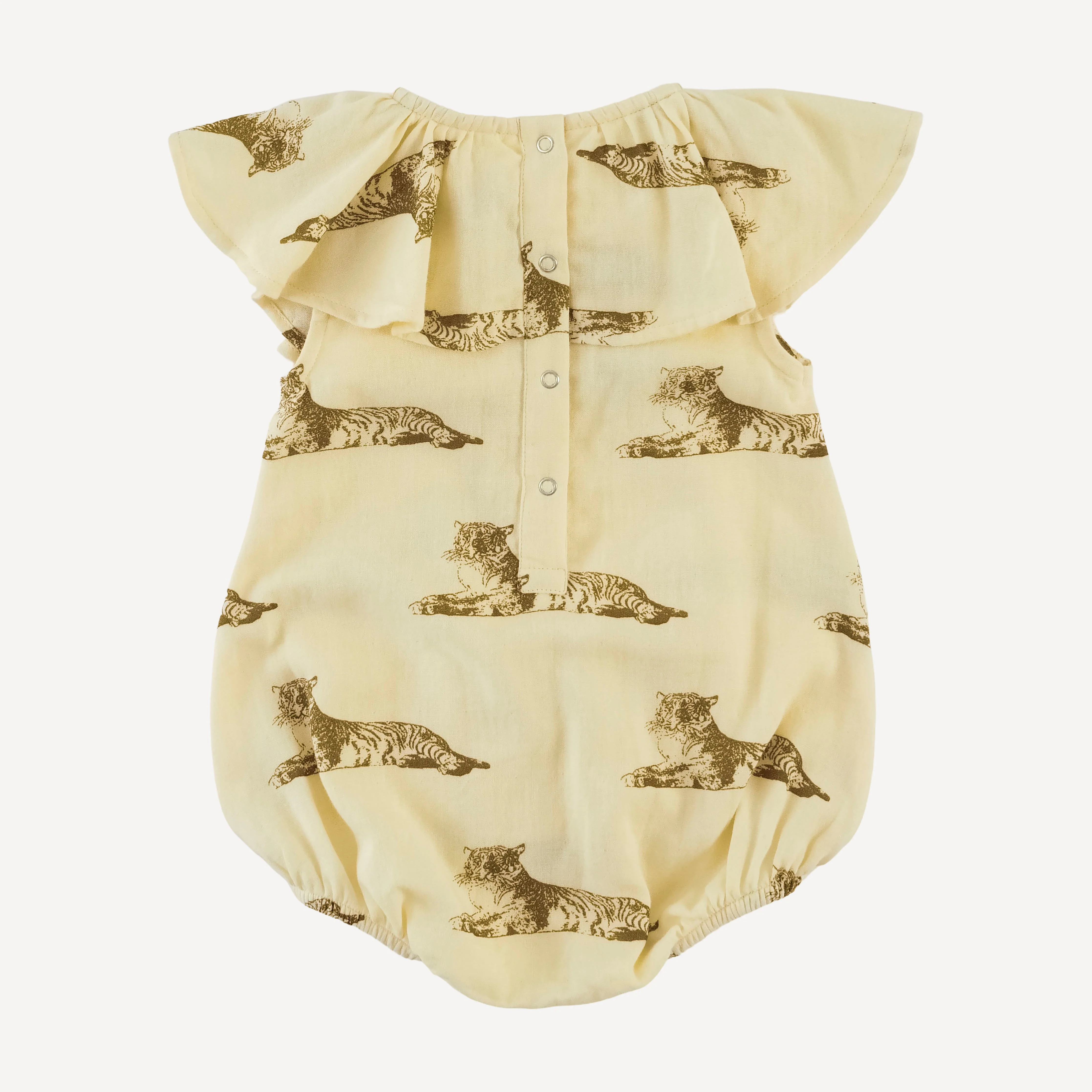sleeveless ruffle bubble | classic tiger | organic cotton gauze - Image 3