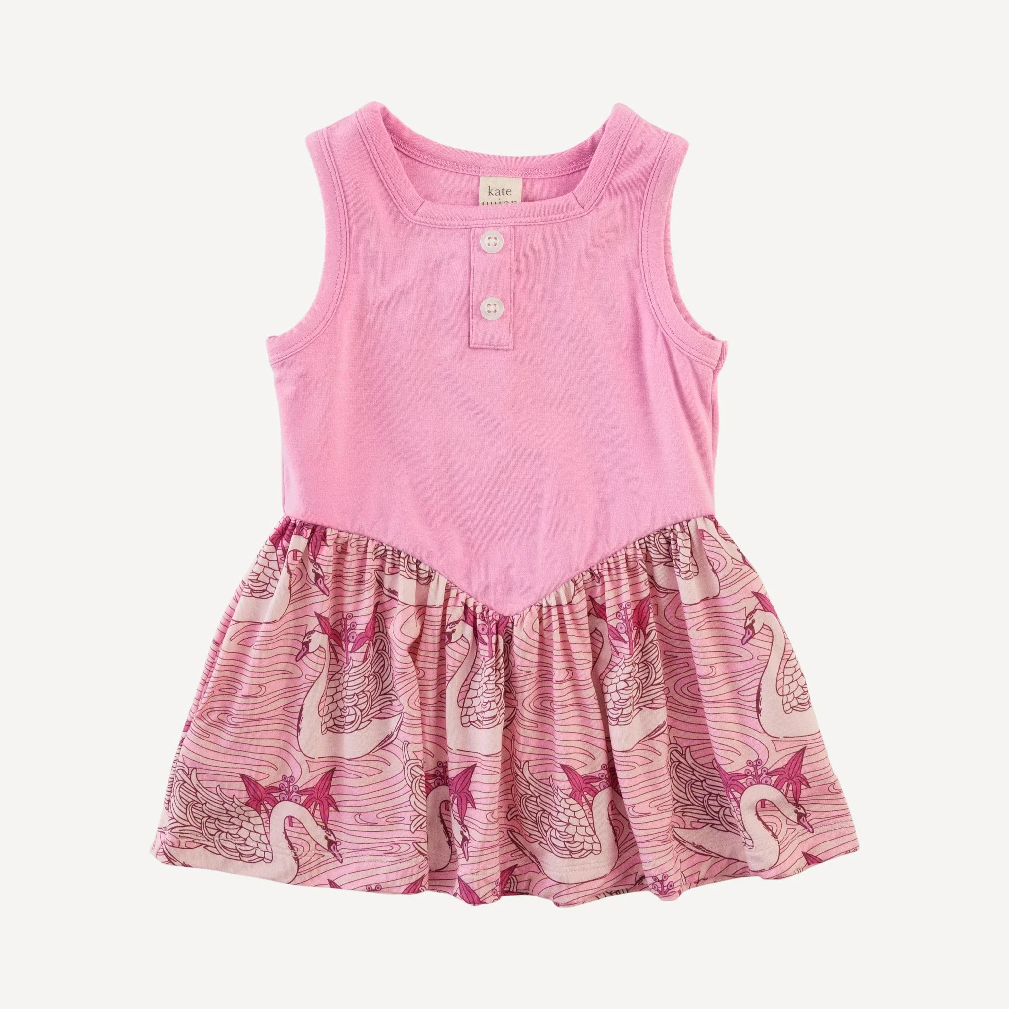 sleeveless v-waist henley dress | bonbon | light weight bamboo