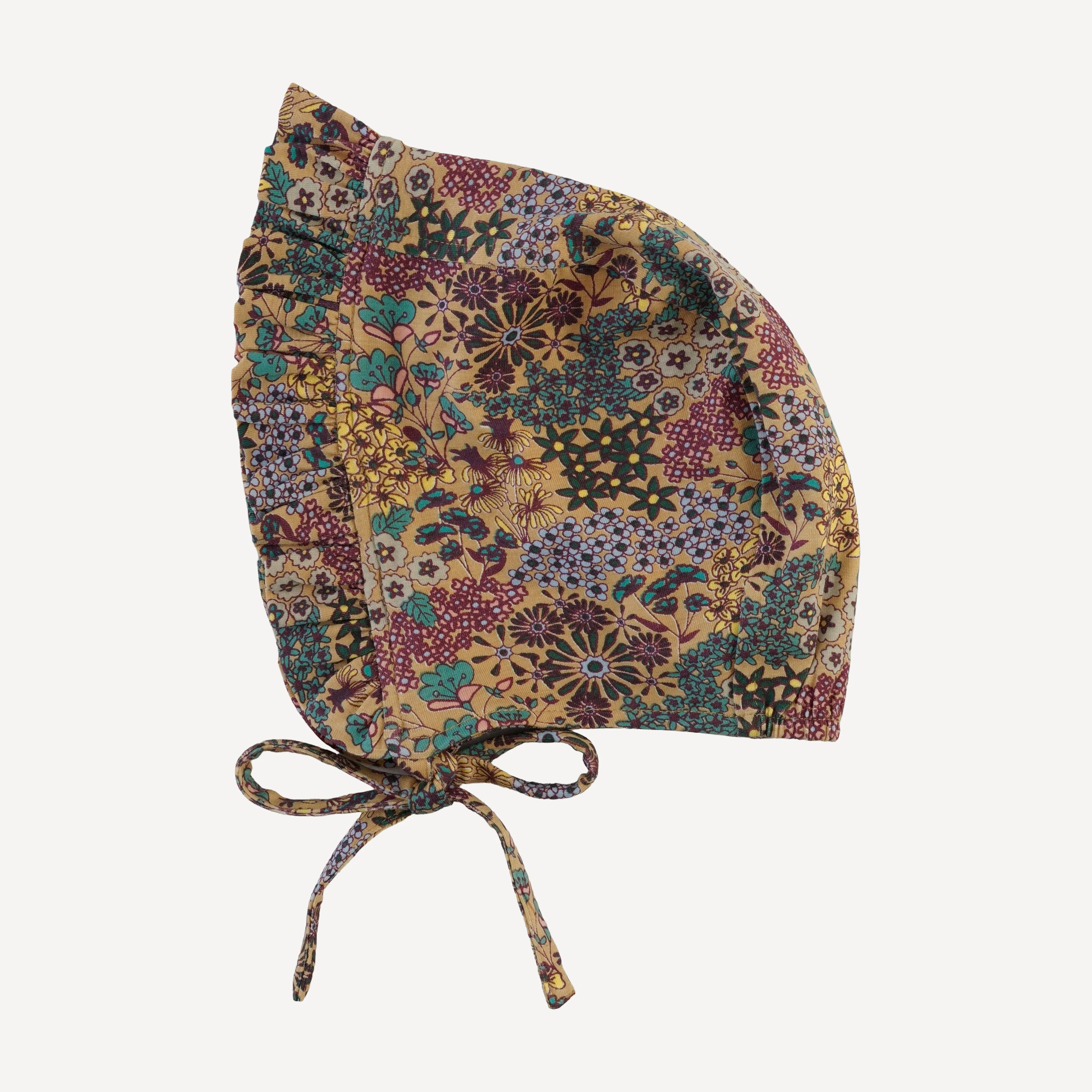 small ruffle bonnet | taffy ditsy | bamboo