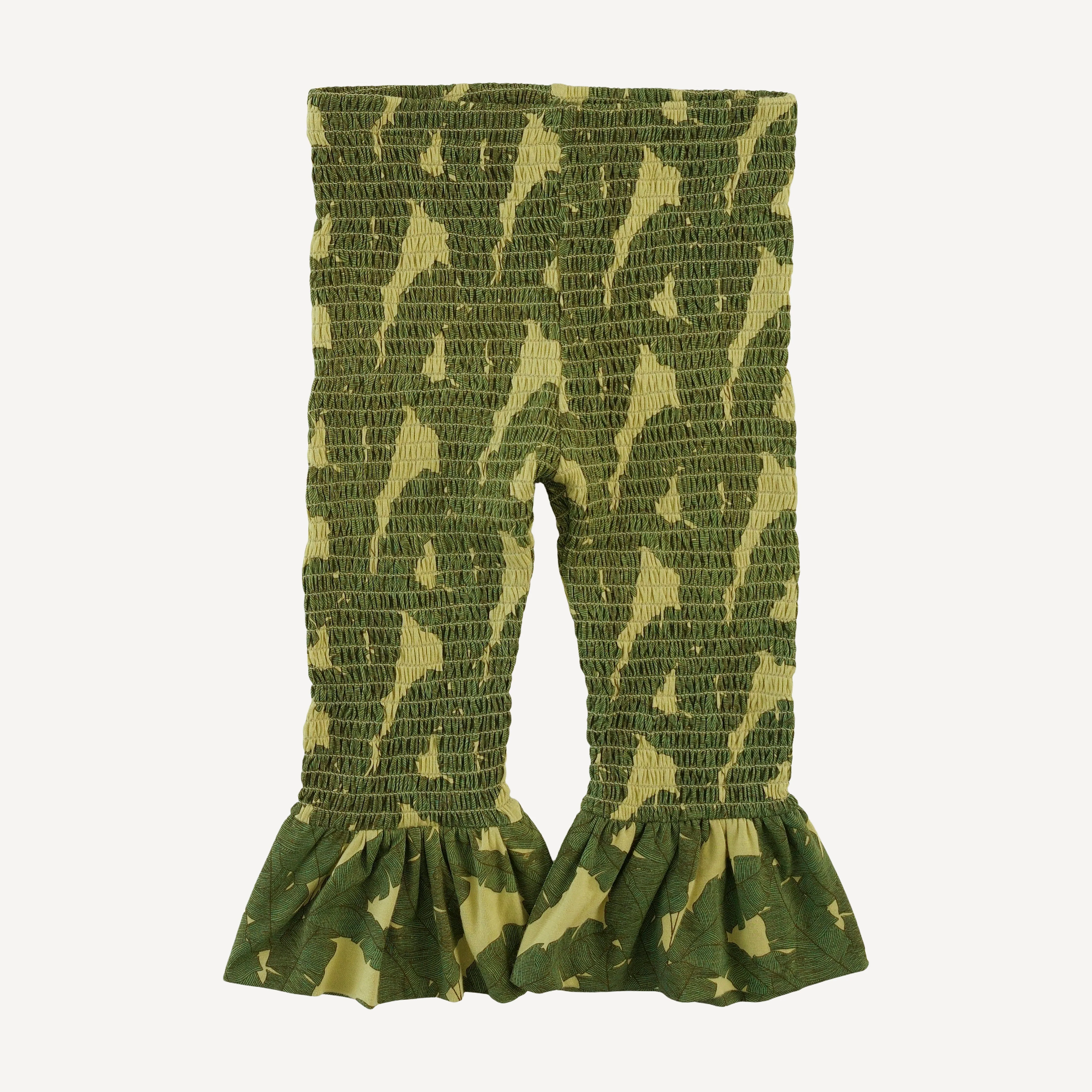 smocked ruffle top + pant set | banana leaf | bamboo - Image 5
