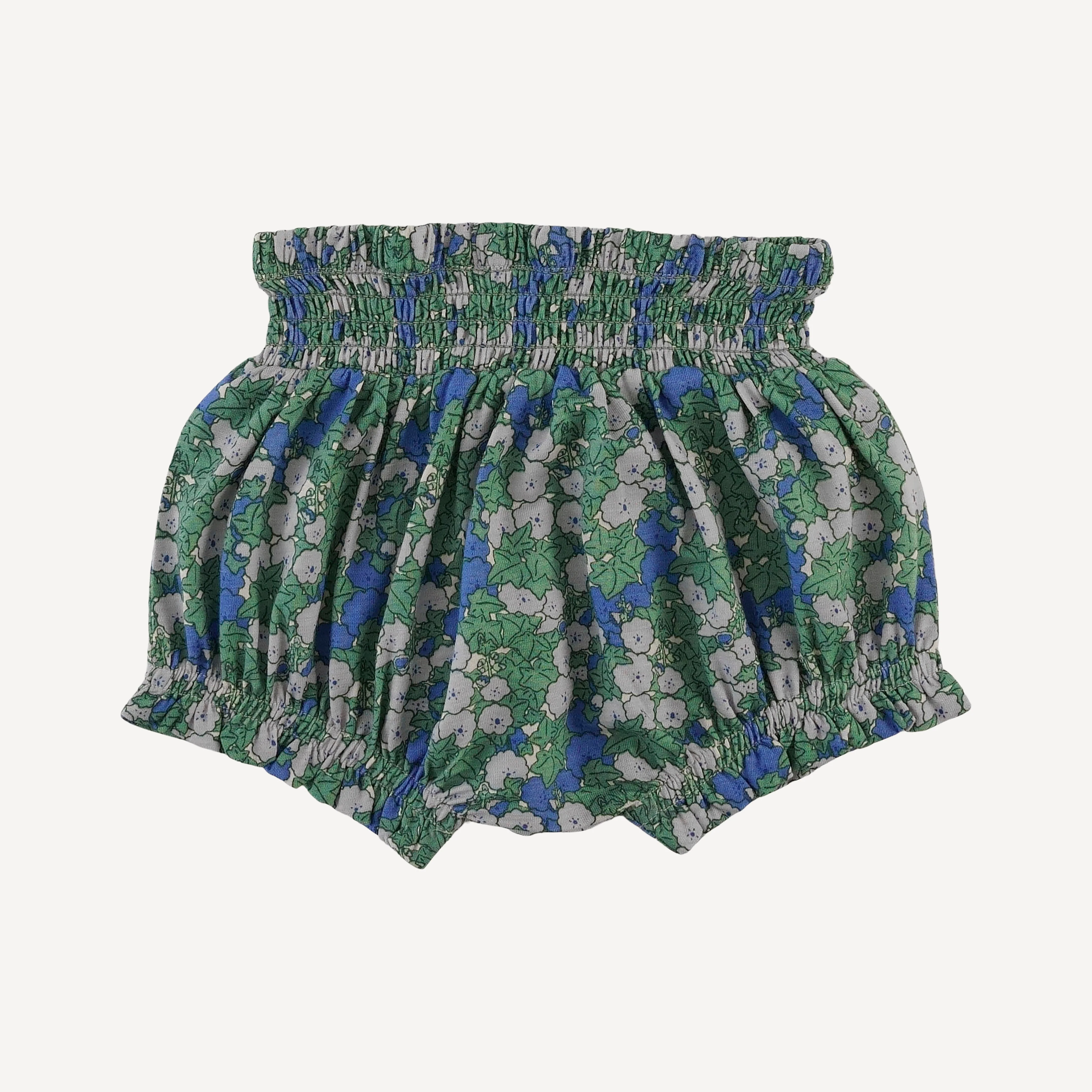 smocked waist bloomer | blue ivy floral | bamboo