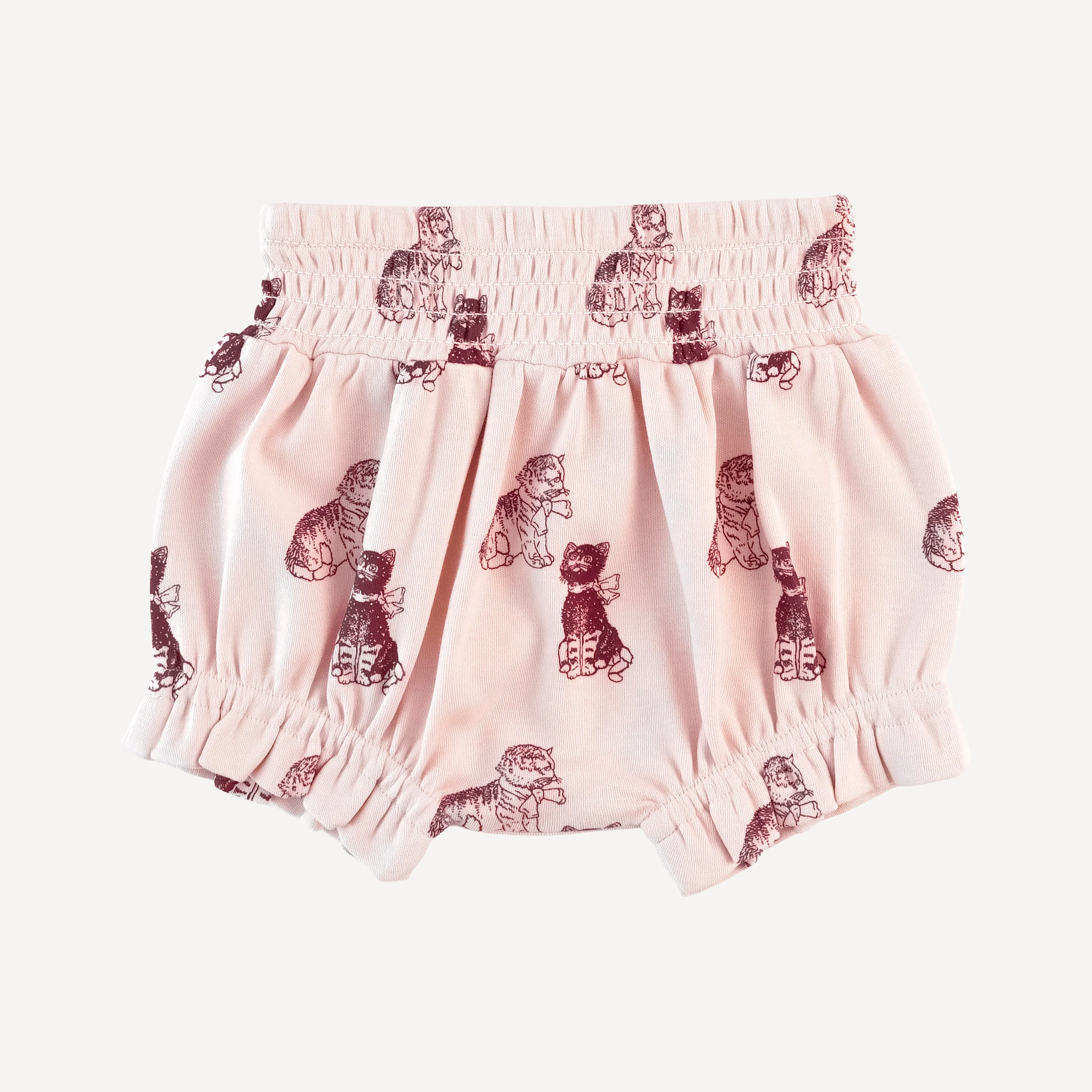 smocked waist bloomer | vintage kitty | organic cotton interlock