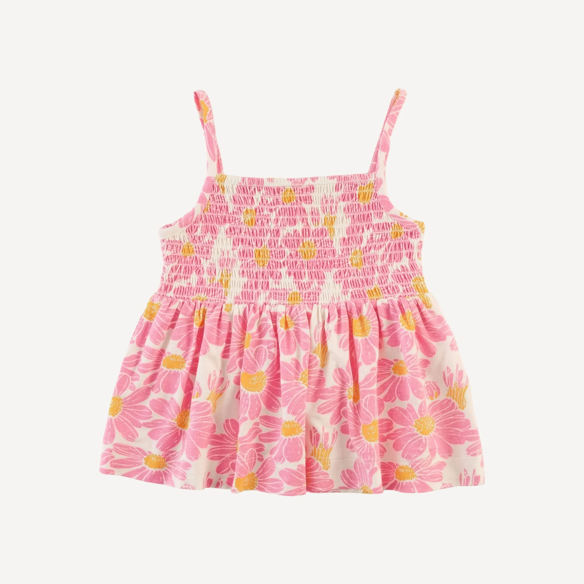 spaghetti strap smocked top + bike short set | bonbon daisy | bamboo - Image 4