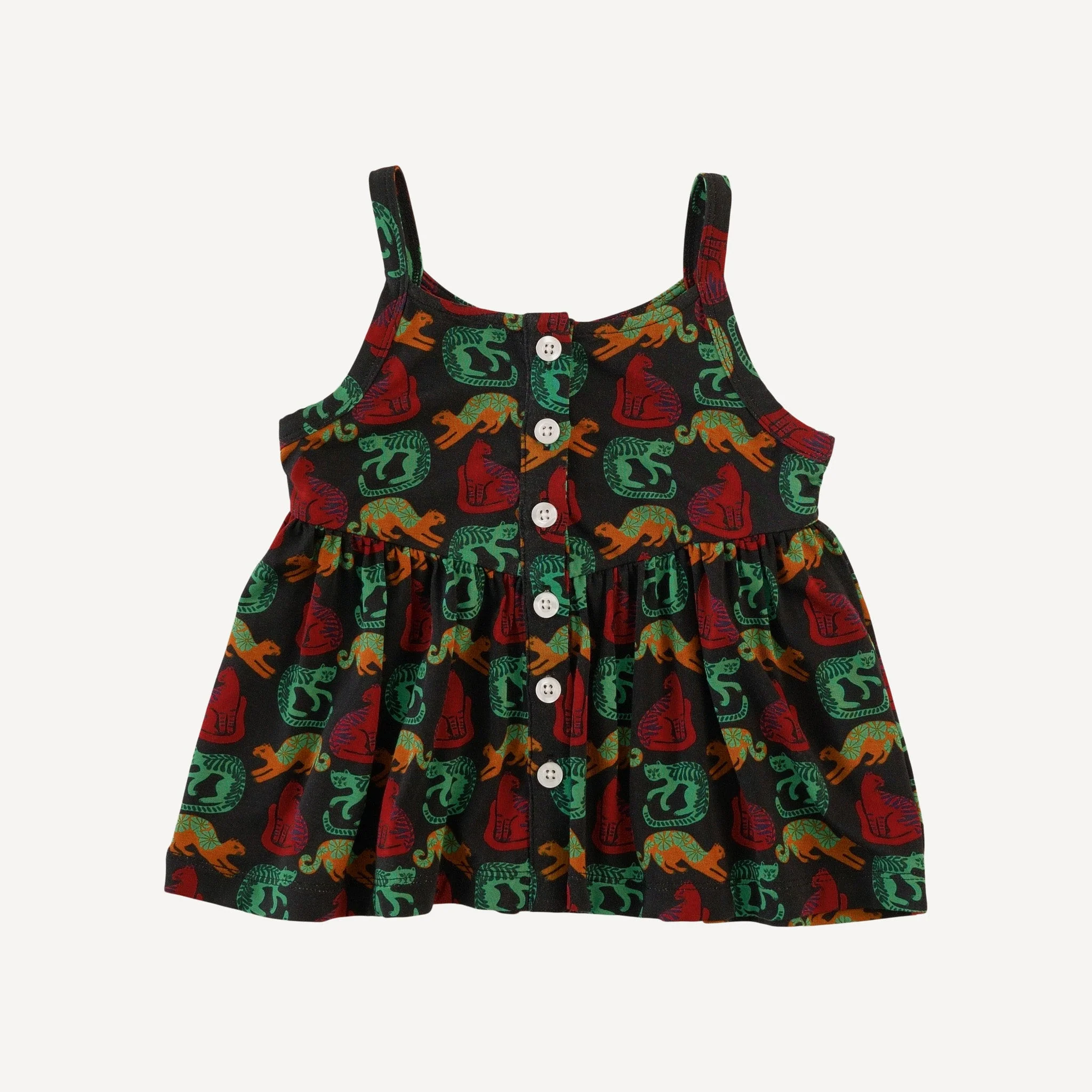 spaghetti strap v-waist top + bike short set | garden cats | light weight bamboo - Image 3