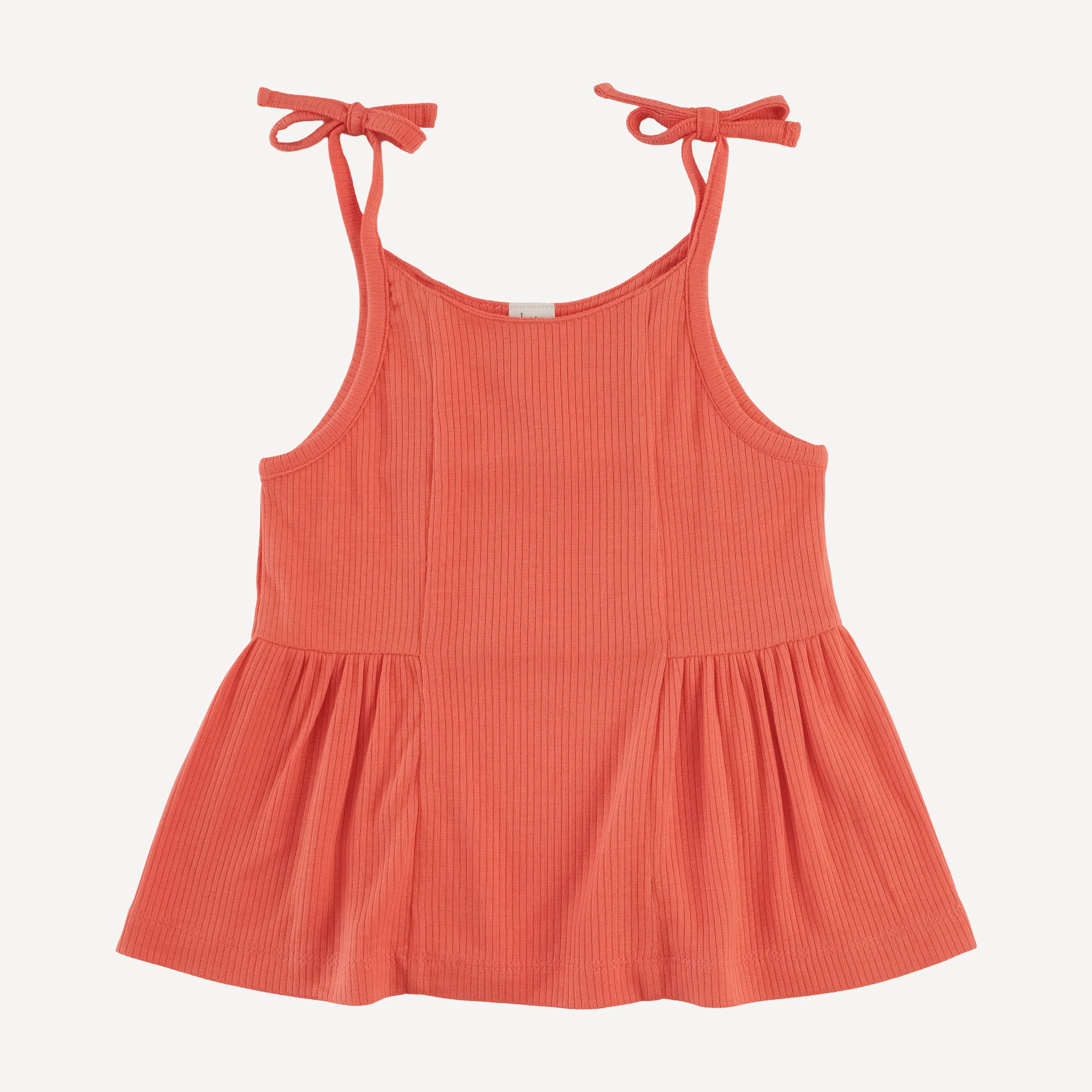 spaghetti tie ballerina top + ruffle short set | emberglow | modal skinny rib - Image 3