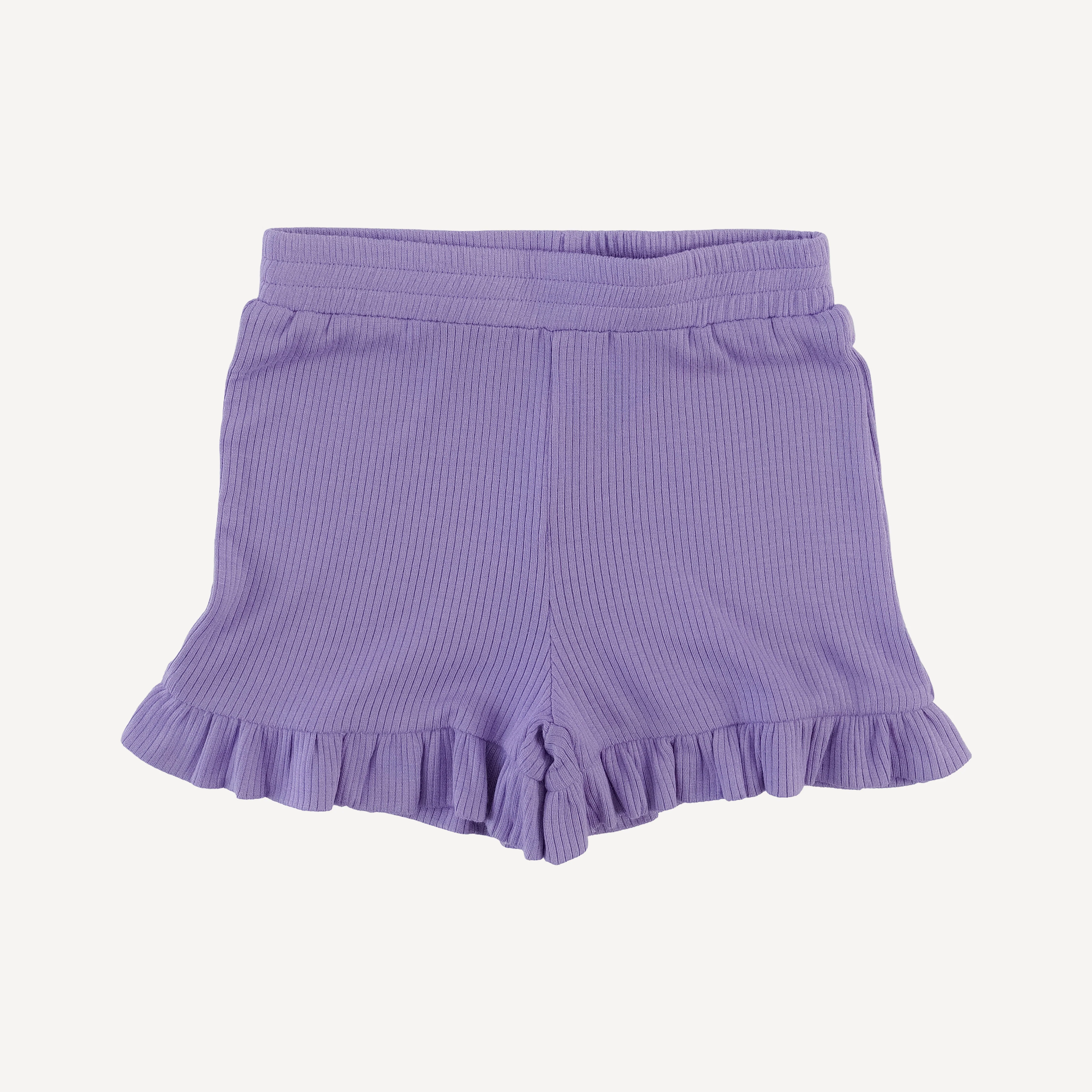 spaghetti tie ballerina top + ruffle short set | paisley purple | modal skinny rib - Image 4