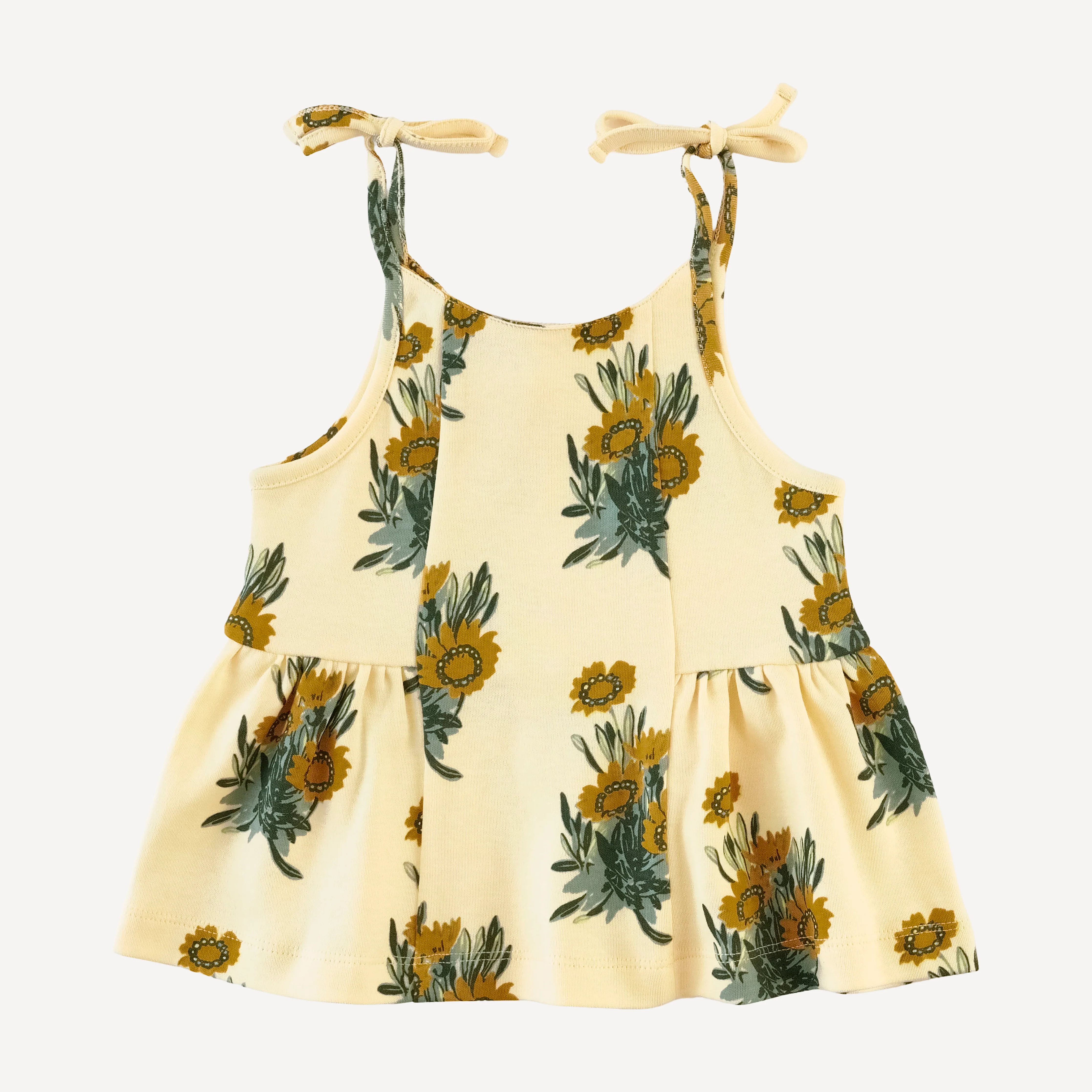 spaghetti tie ballerina top + short set | calendula | organic cotton interlock - Image 3
