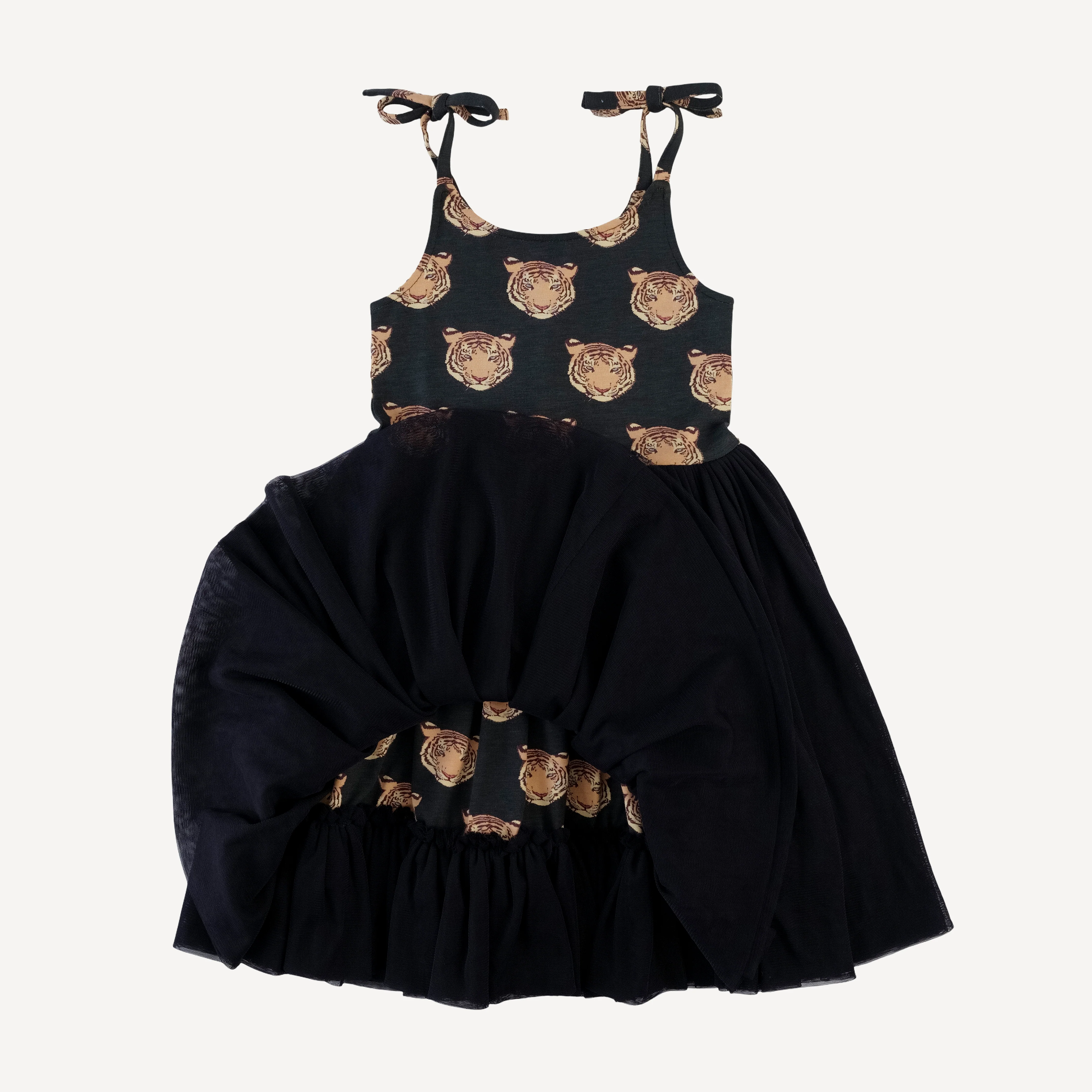 spaghetti tie ballerina tulle dress | OG tigers | bamboo - Image 2