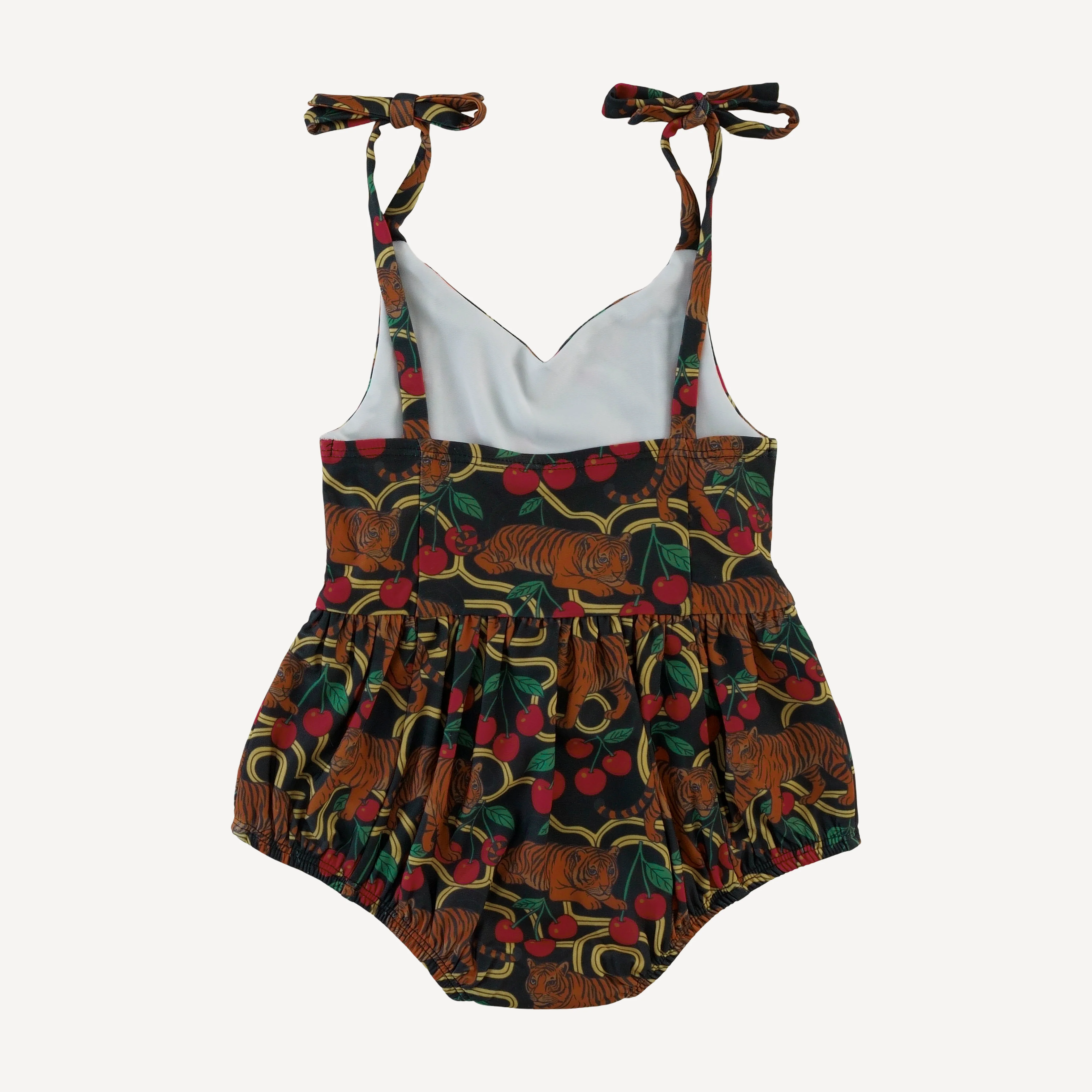 spaghetti tie bow bubble swimsuit | tiger + cherries | swim - Image 3