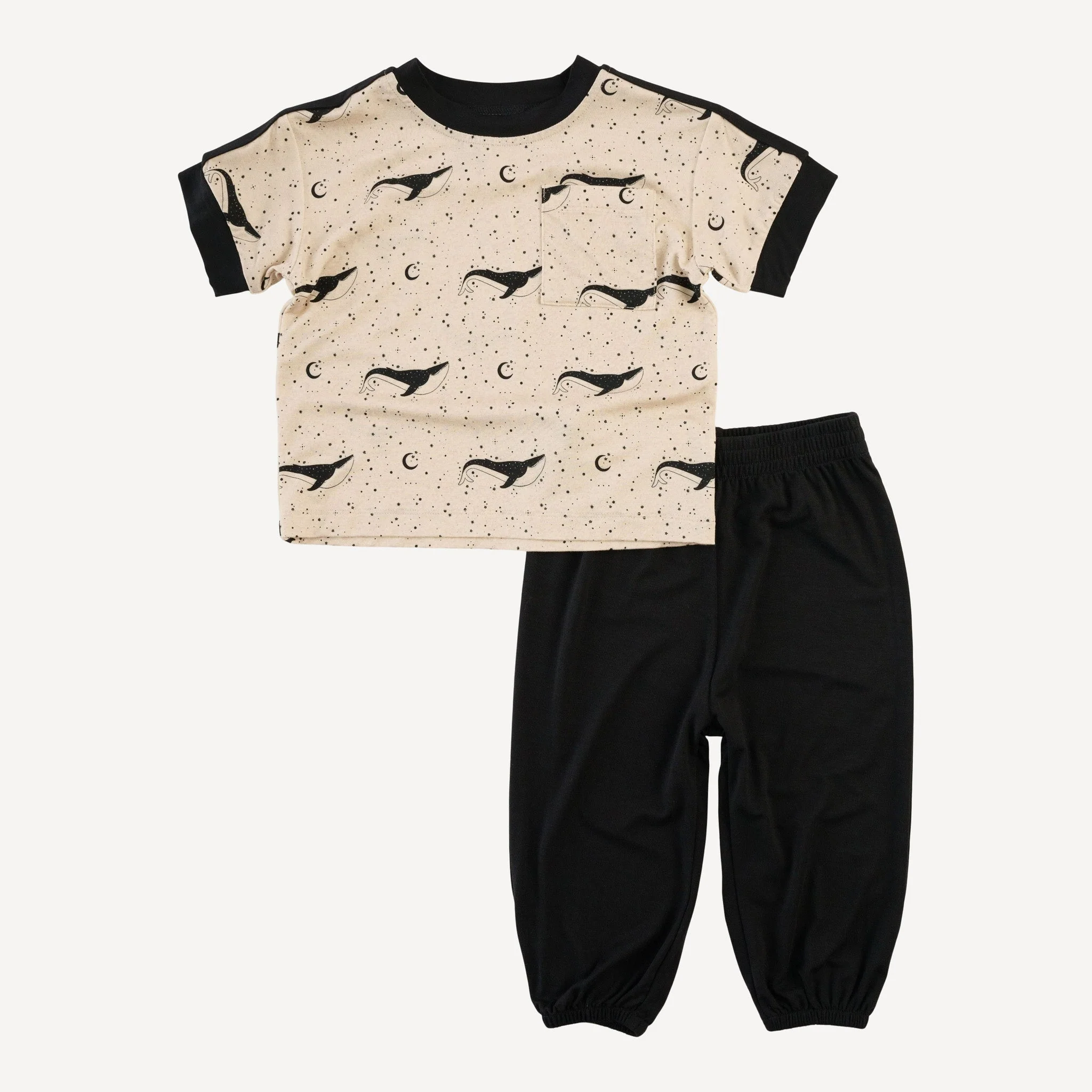 sport pocket tee + jogger set | mystical whale | light weight bamboo