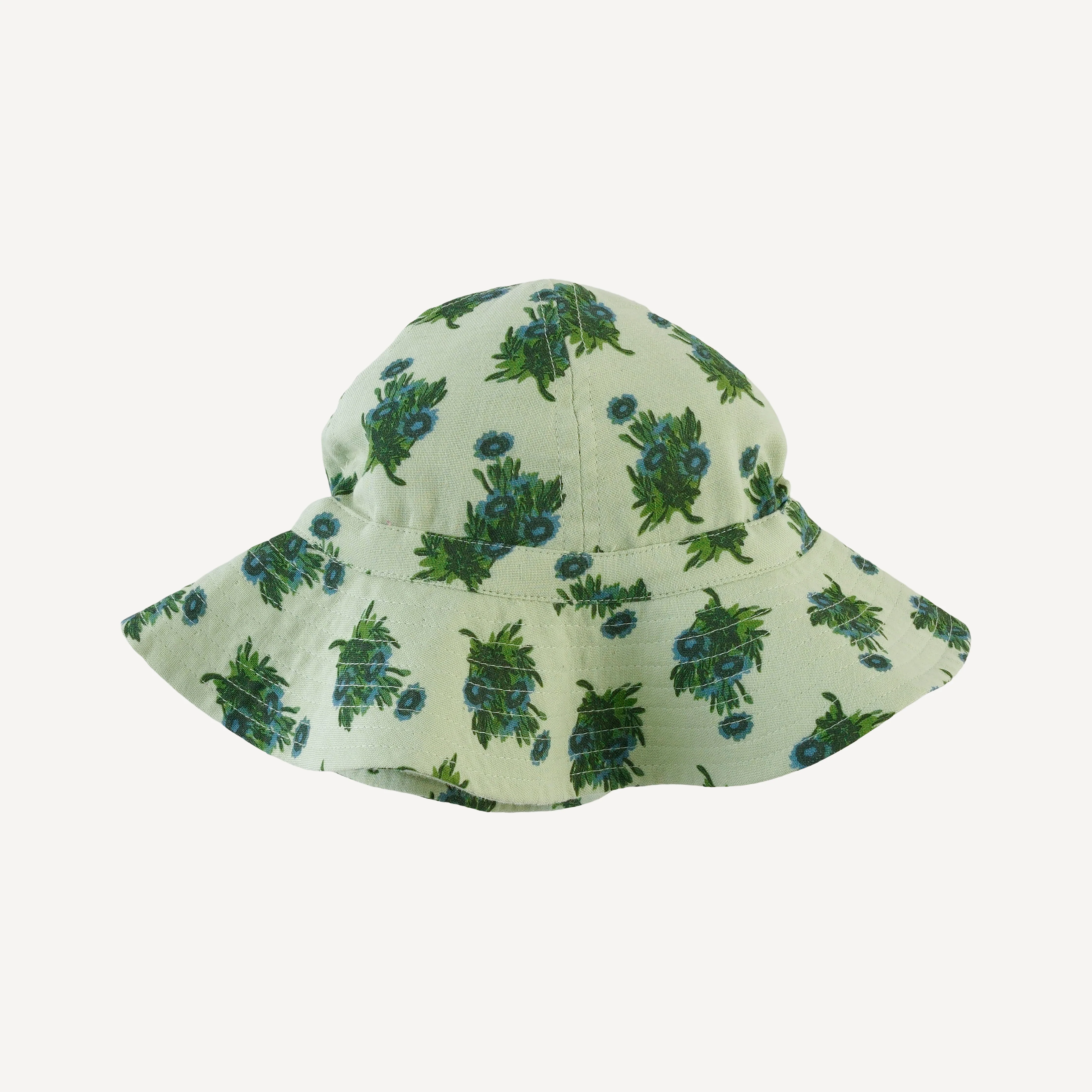 sun hat | blue tiny calendula | organic cotton gauze