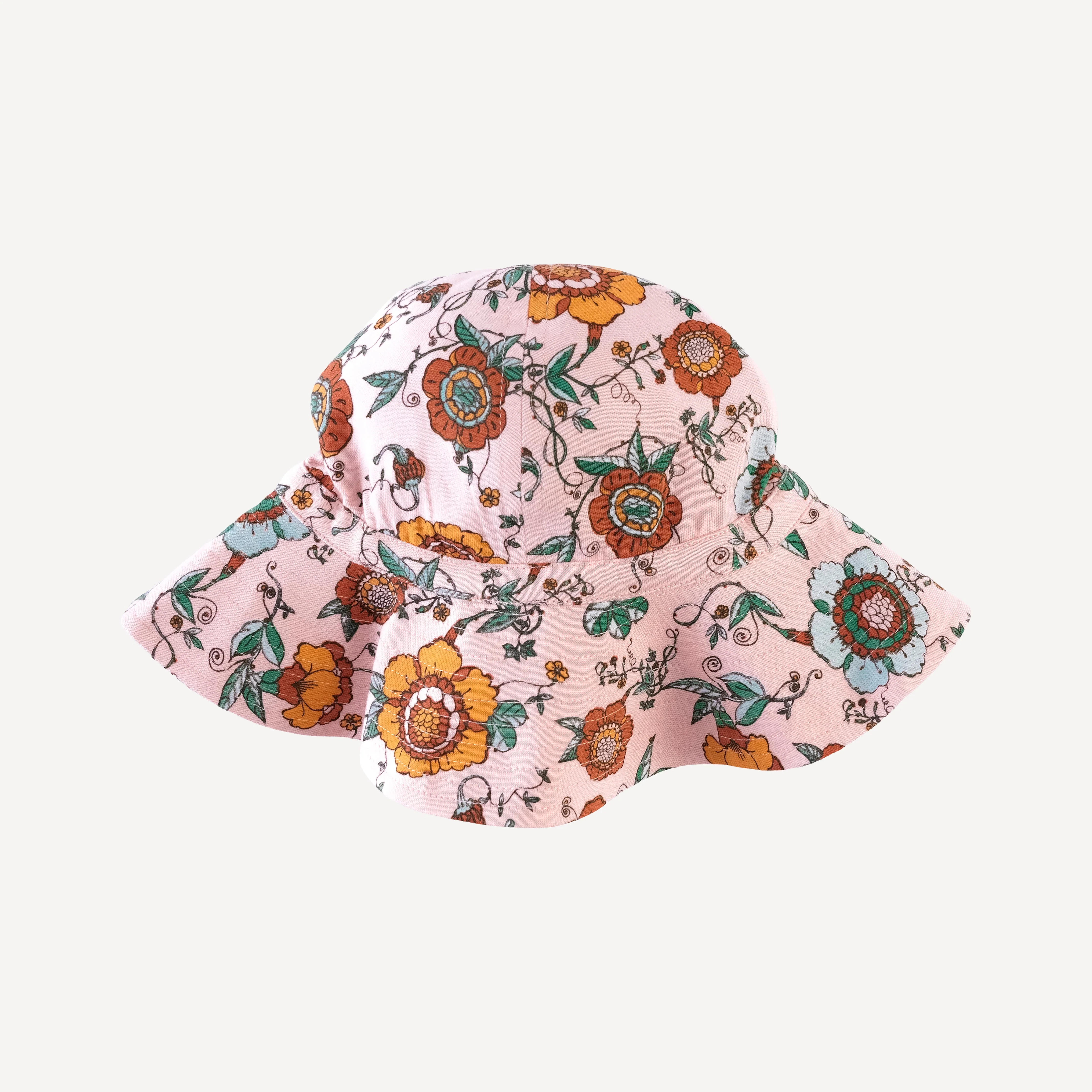 sun hat | chinoiserie floral | organic cotton jersey