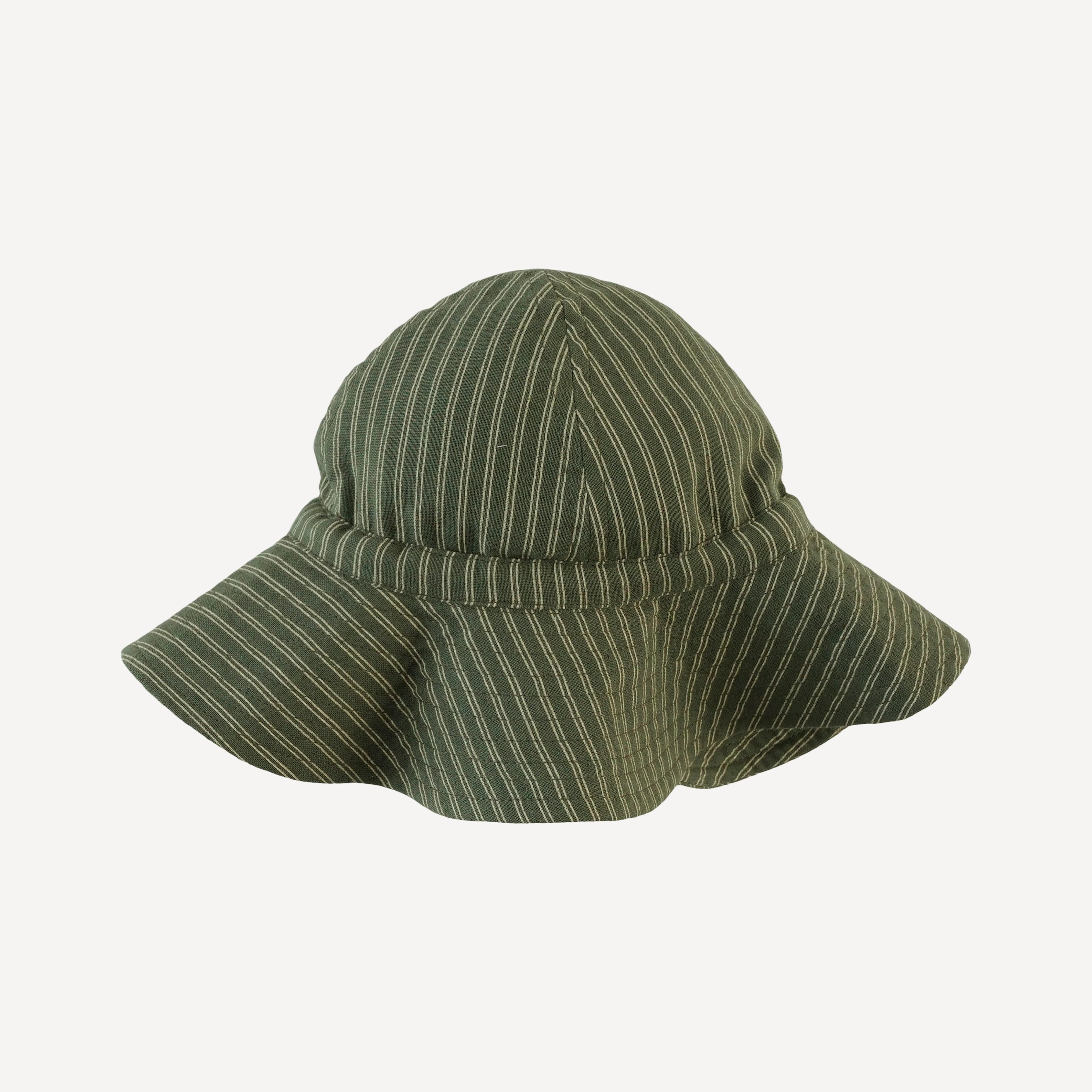 sun hat | green pinstripe | organic cotton gauze