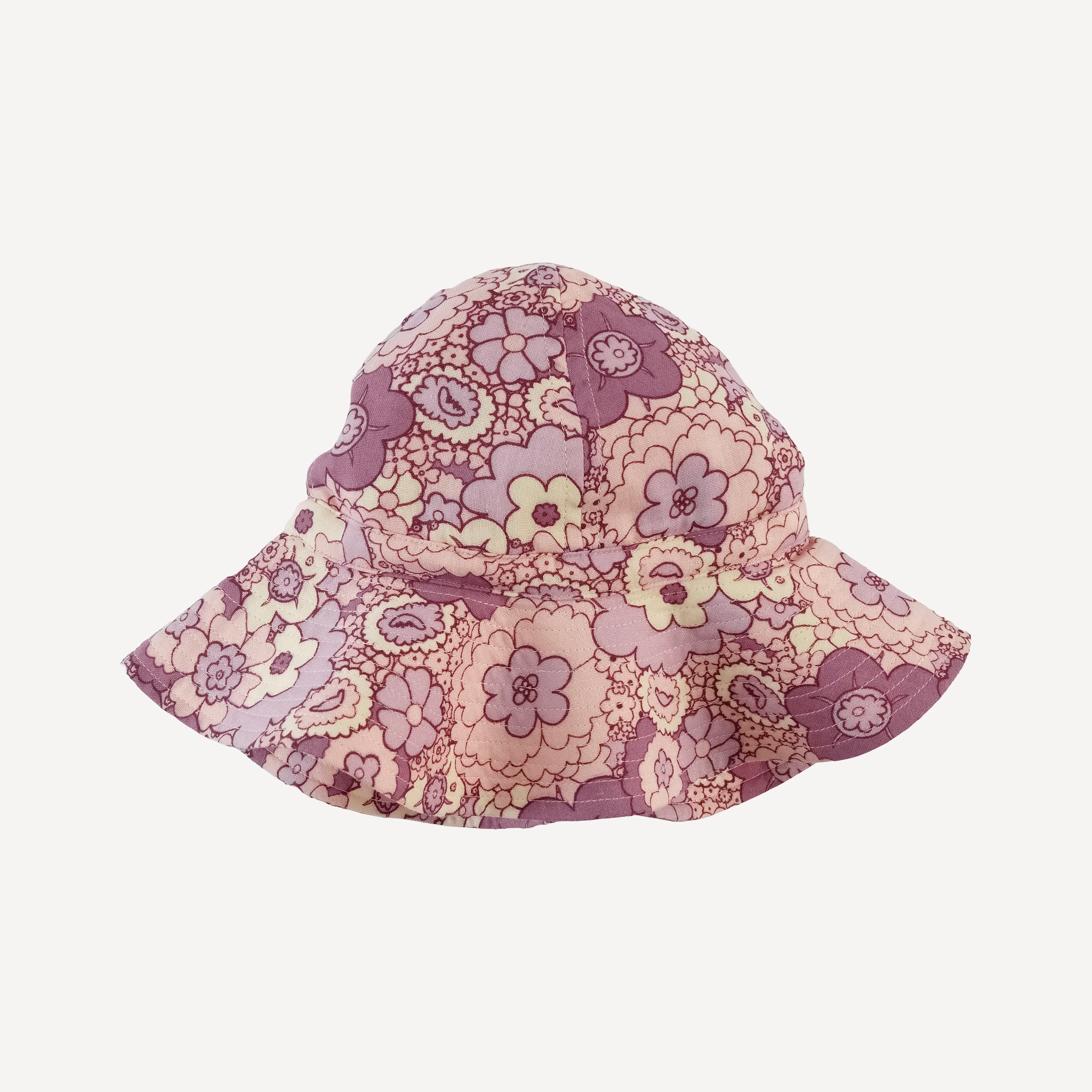 sun hat | mauve 60s floral | organic cotton gauze