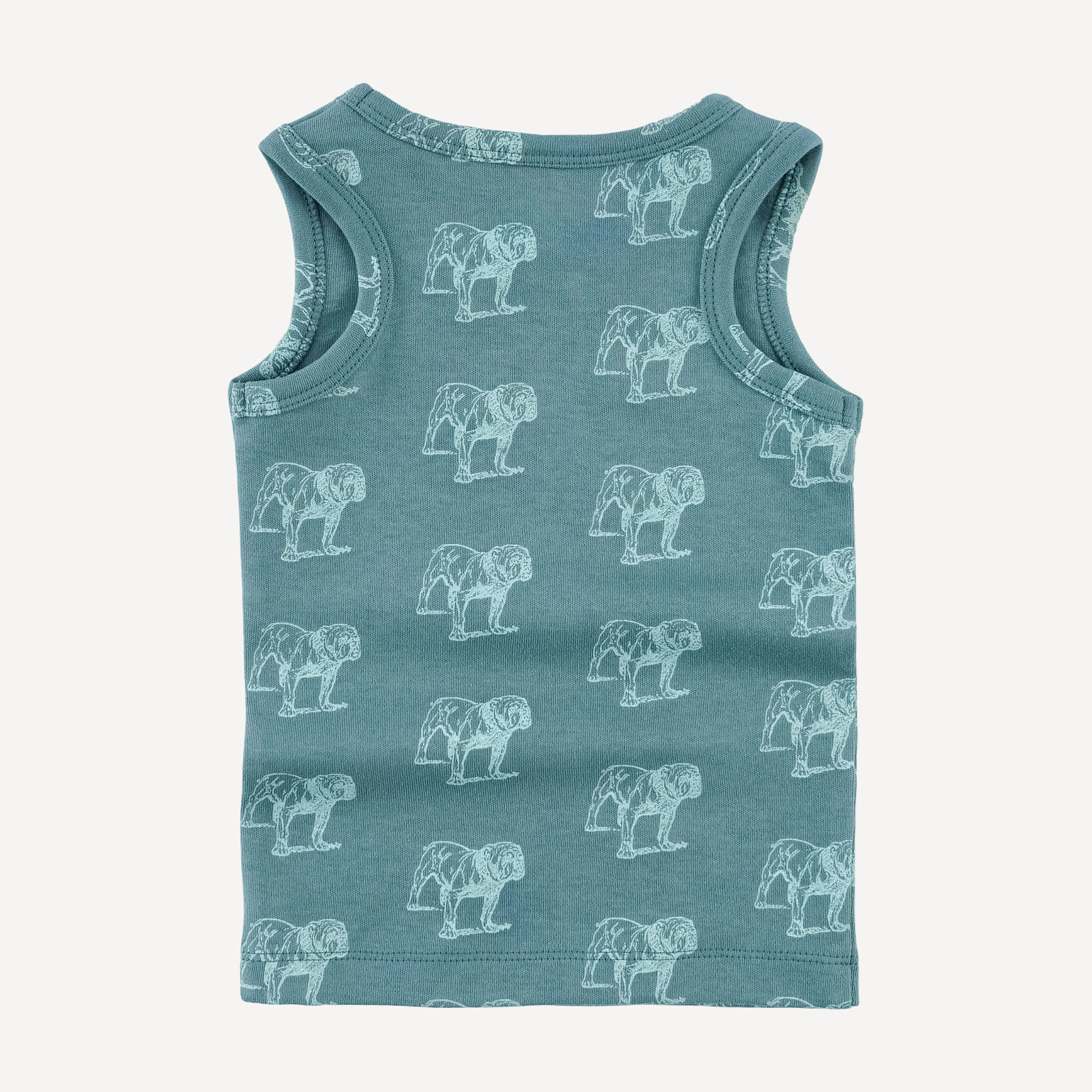 tank shortie pj set | blue bulldog | organic cotton interlock - Image 4