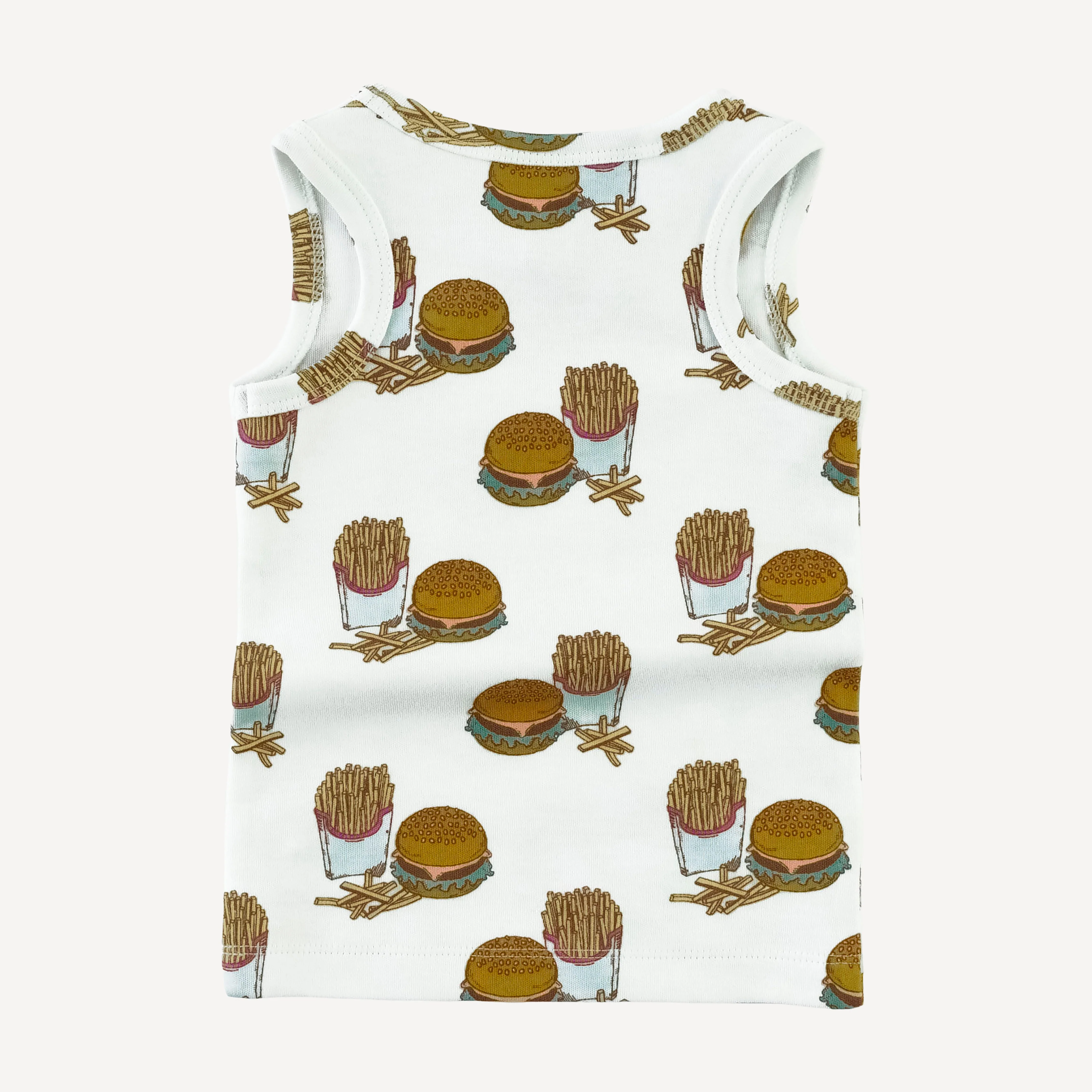 tank shortie pj set | burger & fries | organic cotton interlock - Image 4