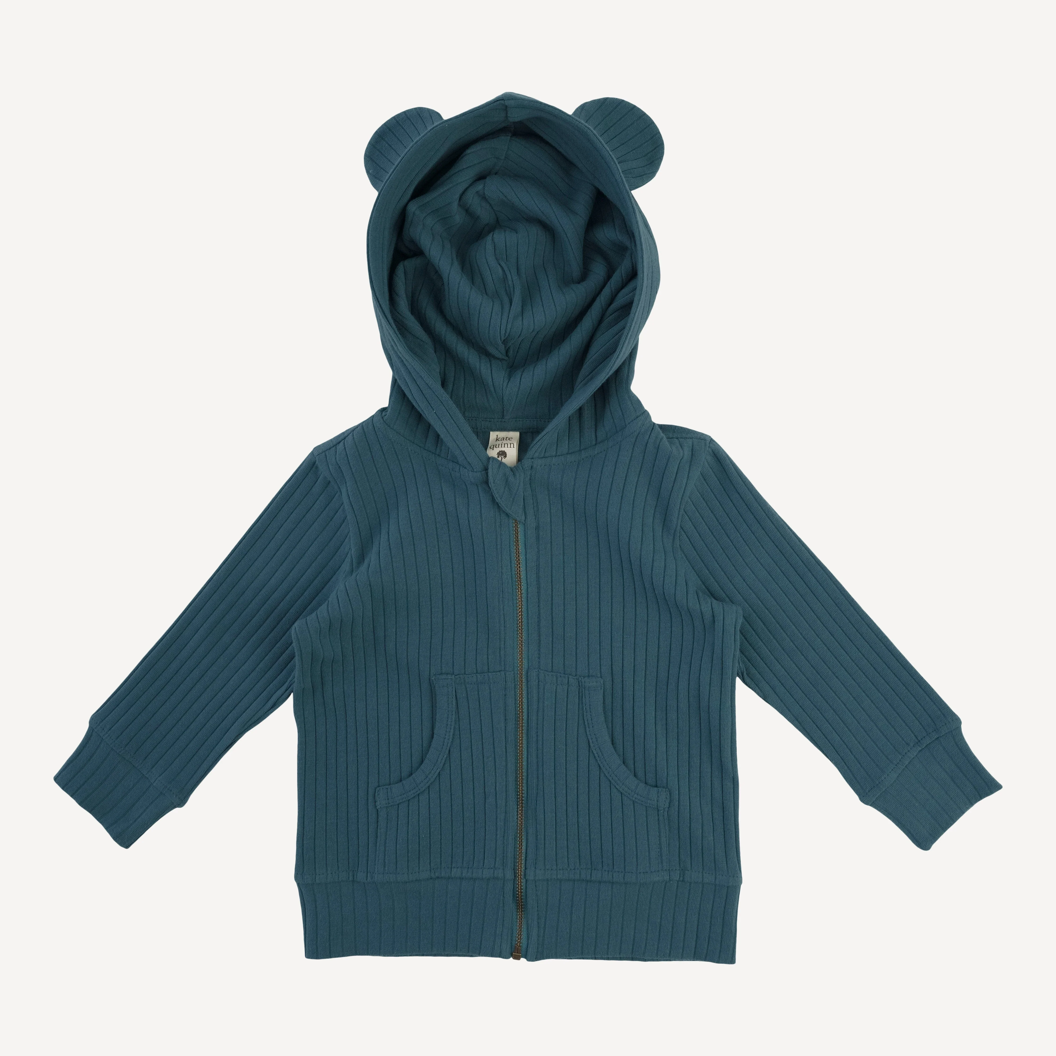 three bears zip hoodie | tapestry | organic cotton wide rib