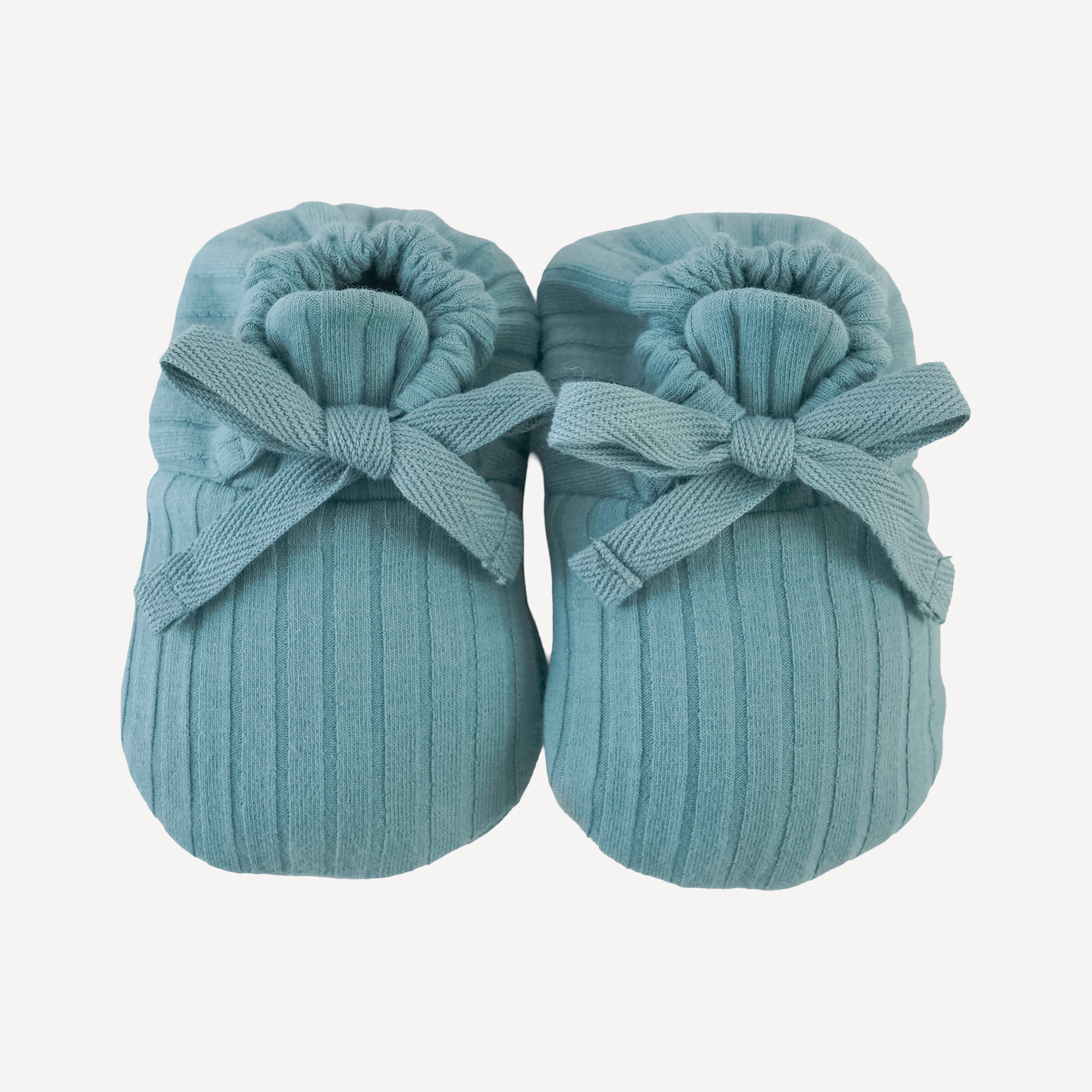 tie booties | blue smoke | organic cotton wide rib