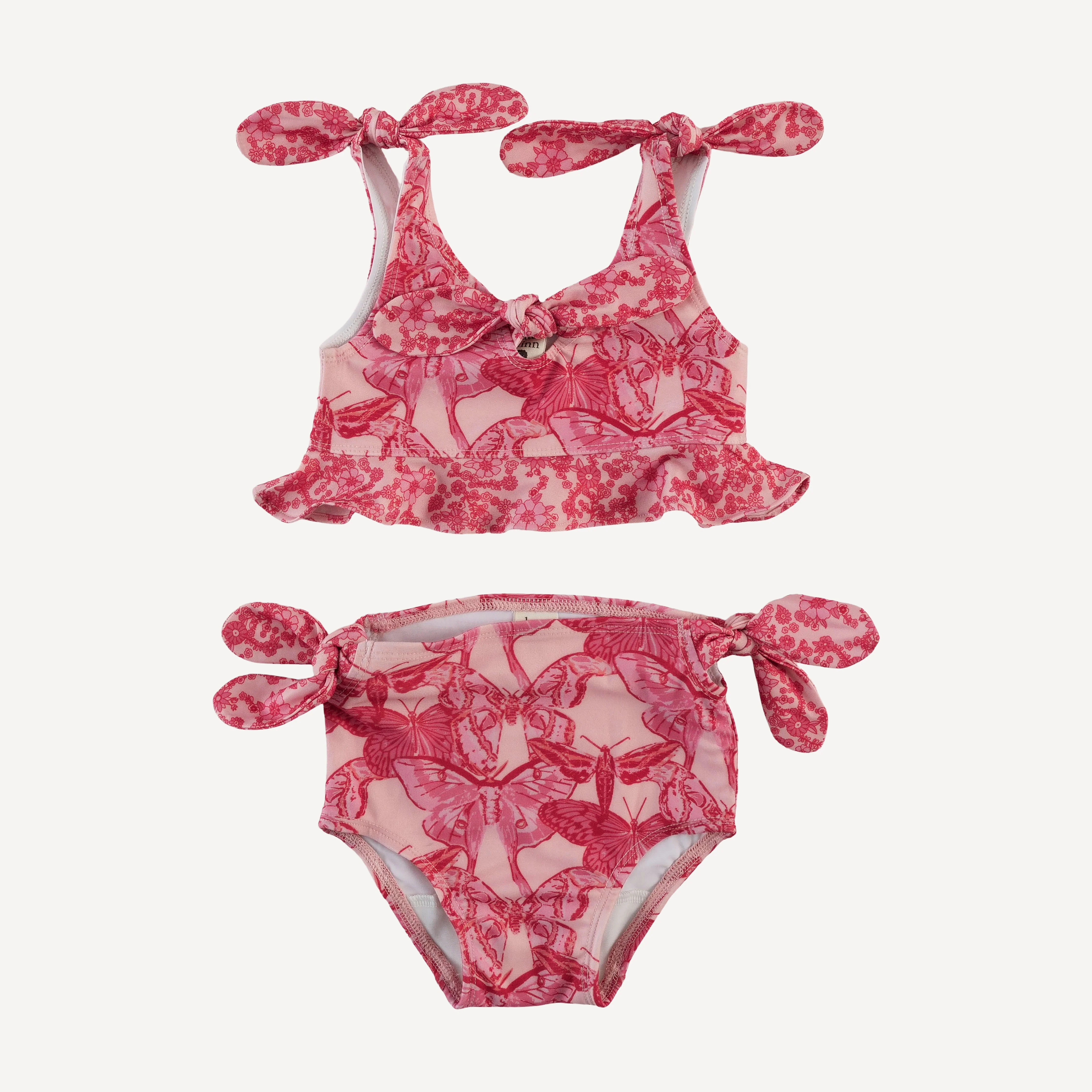tie bow bikini | pink moth wallpaper | swim