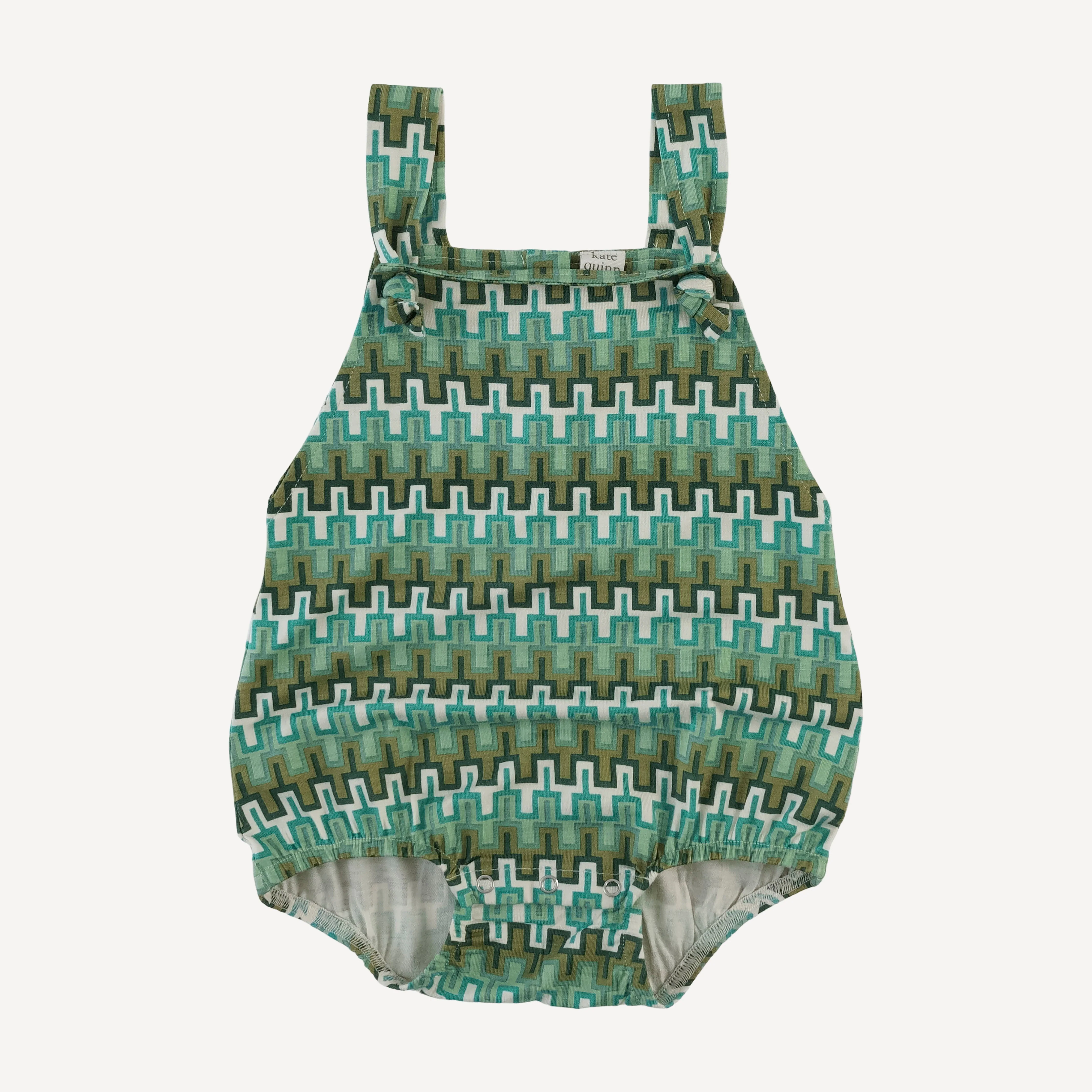 tie overall bubble | mini green taffy stripe | bamboo