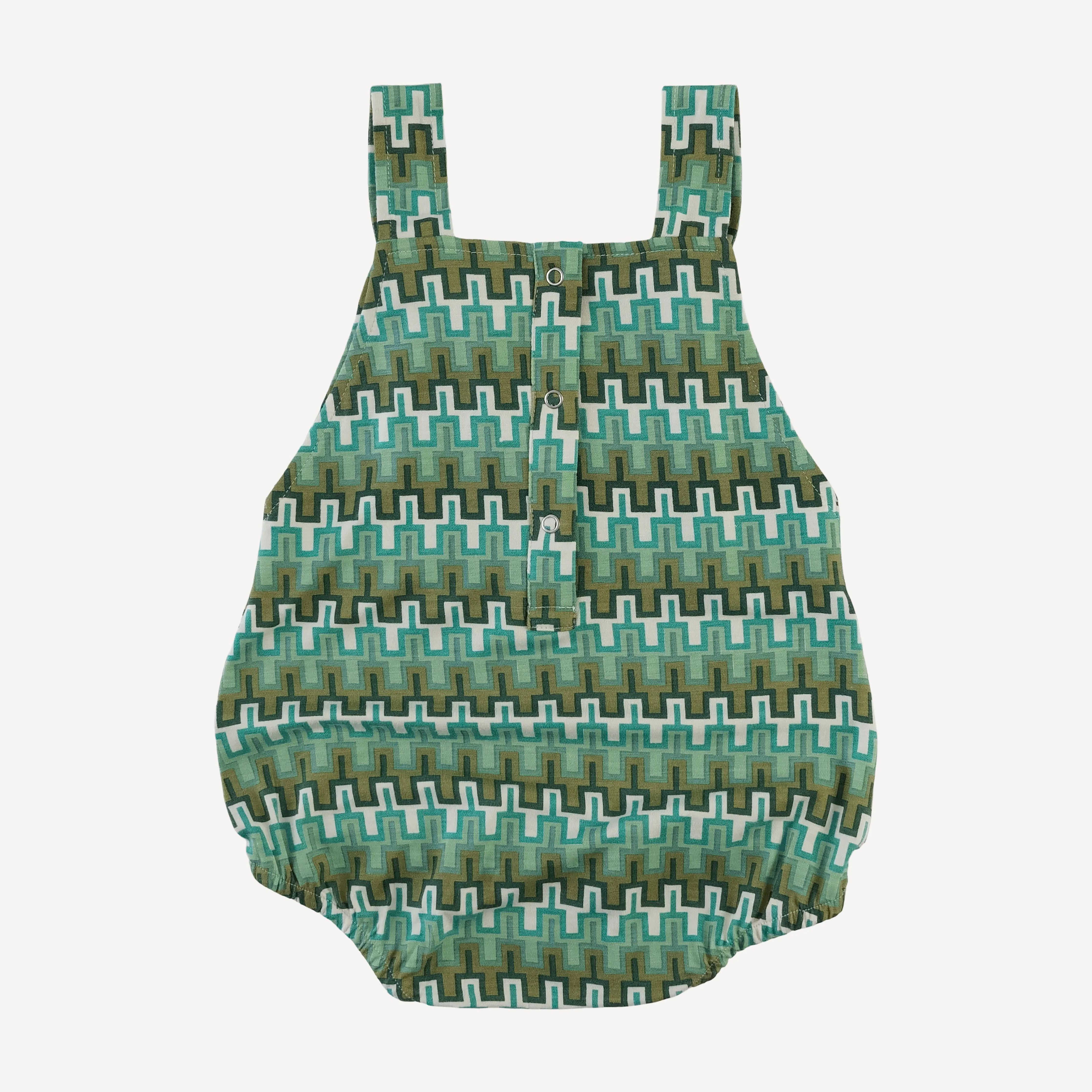 tie overall bubble | mini green taffy stripe | bamboo - Image 3
