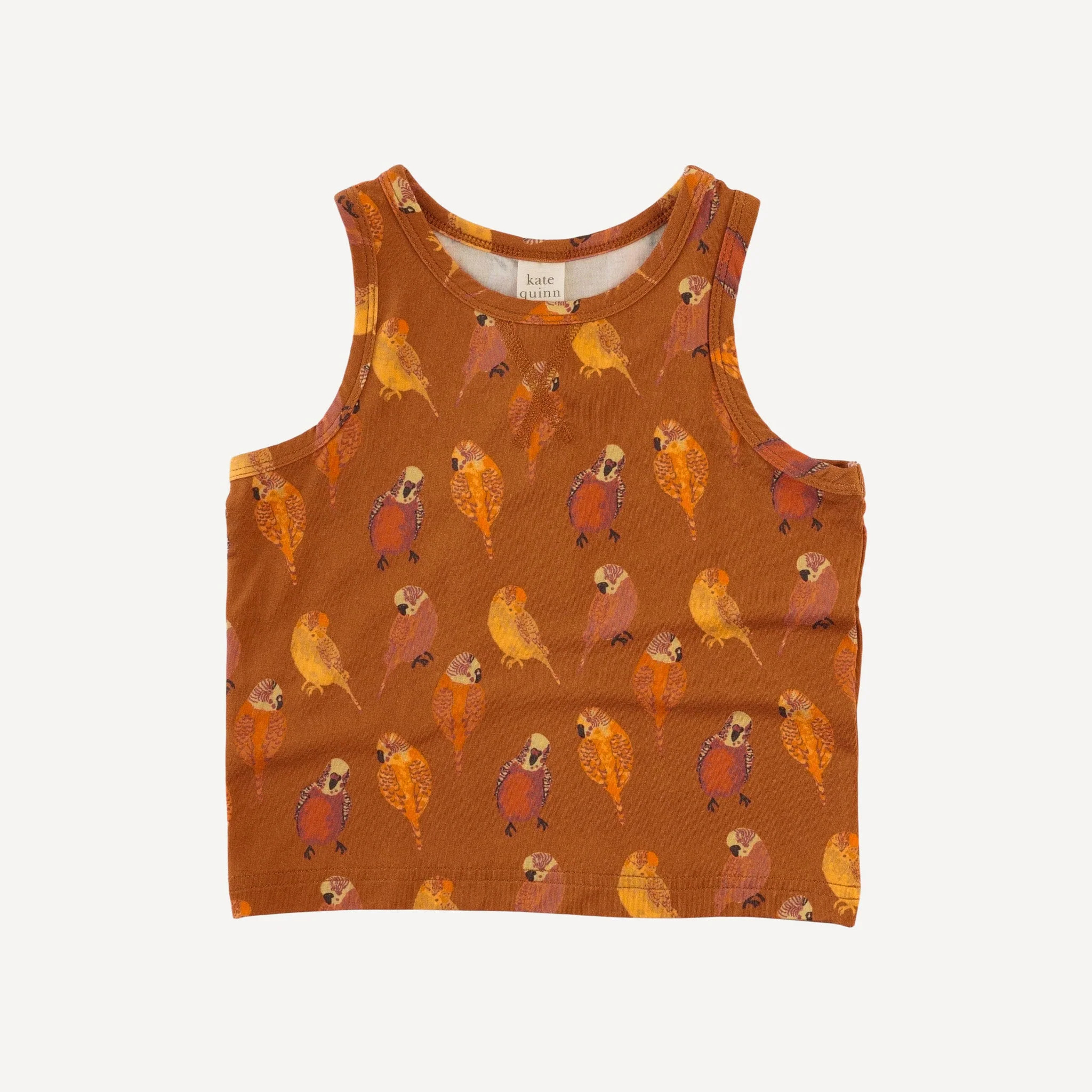topstitch tank + relaxed short set | golden parakeets | light weight bamboo - Image 3