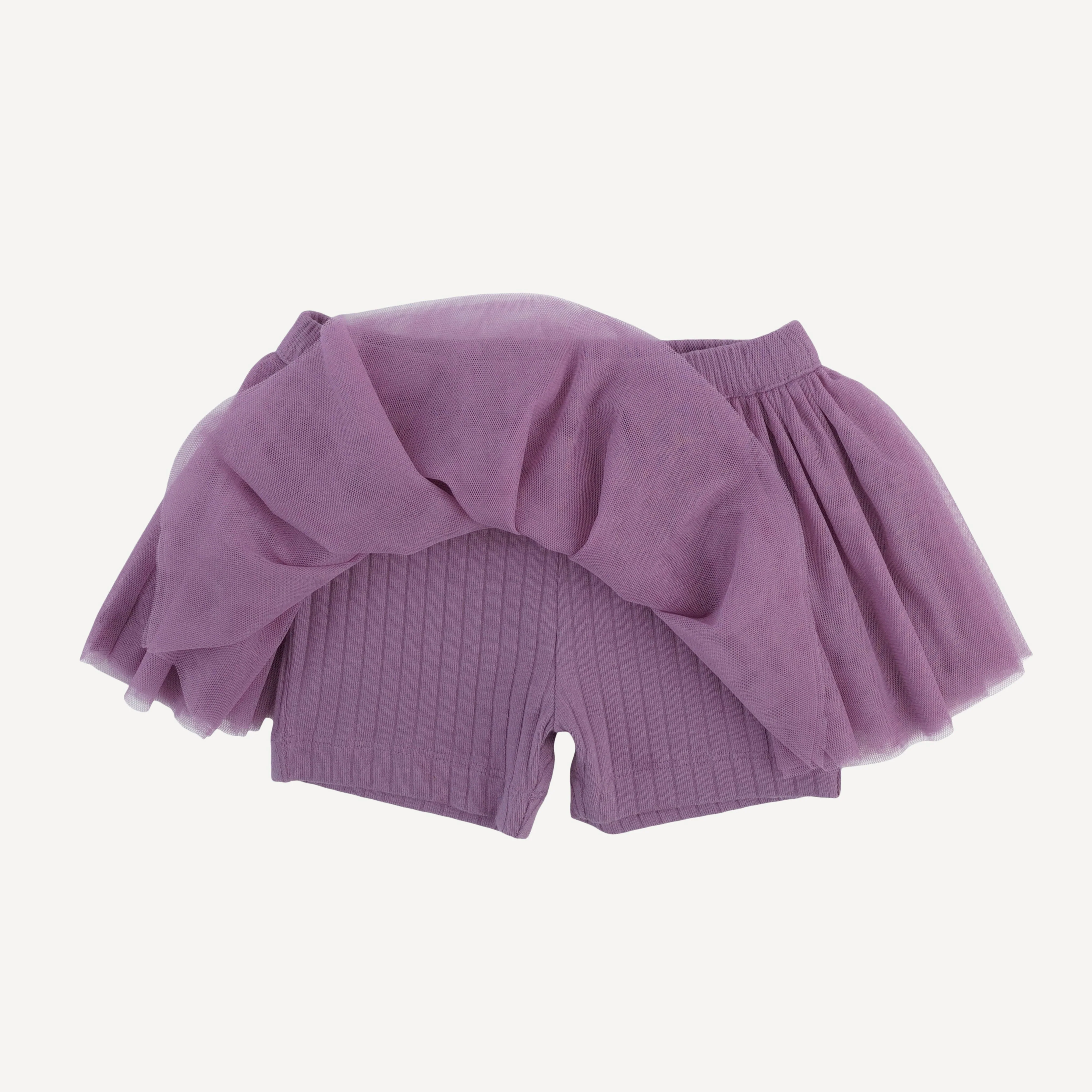 tulle ballerina tutu short | grape gloss | organic cotton wide rib - Image 2