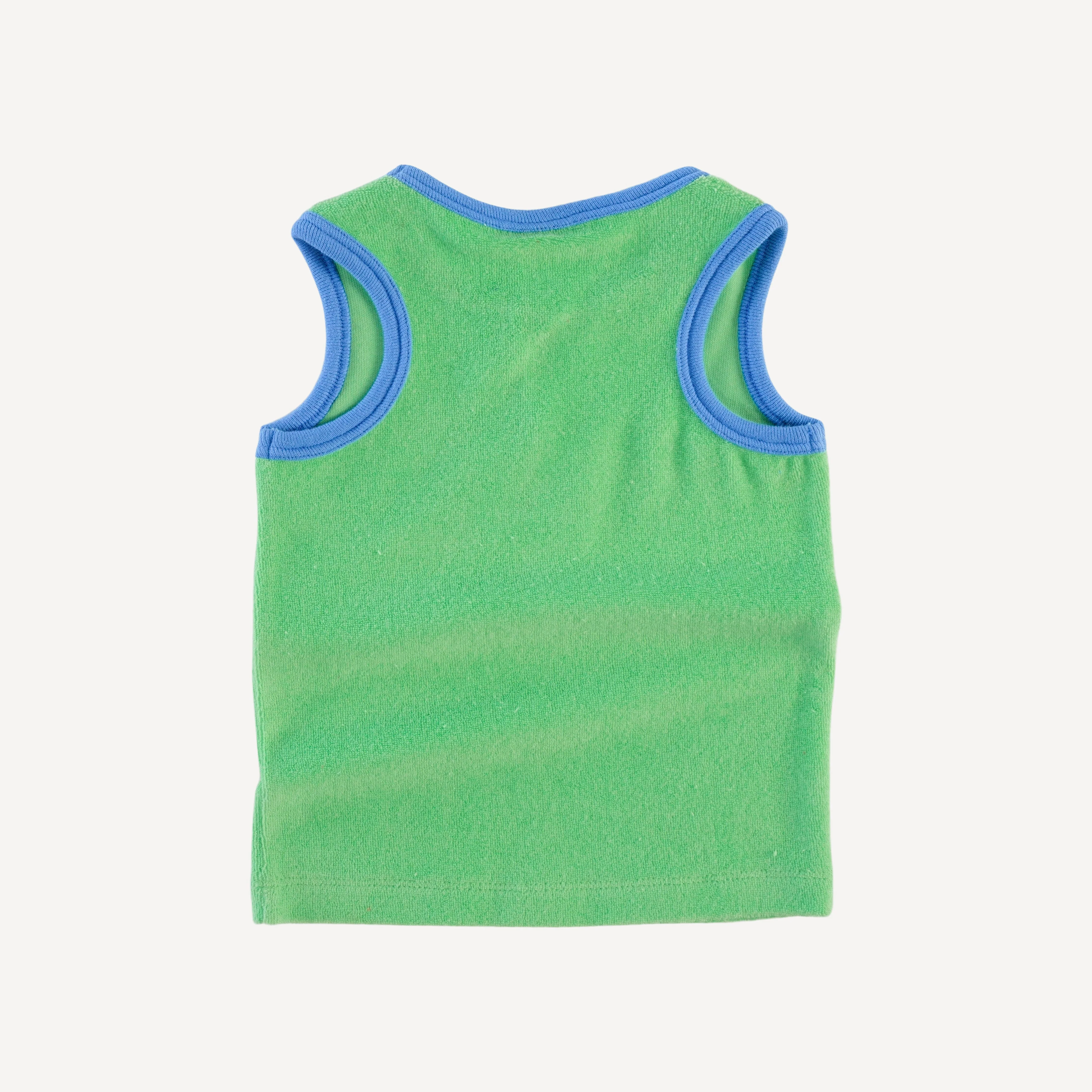 two tone racerback tank | summer green | organic cotton terry - Image 3