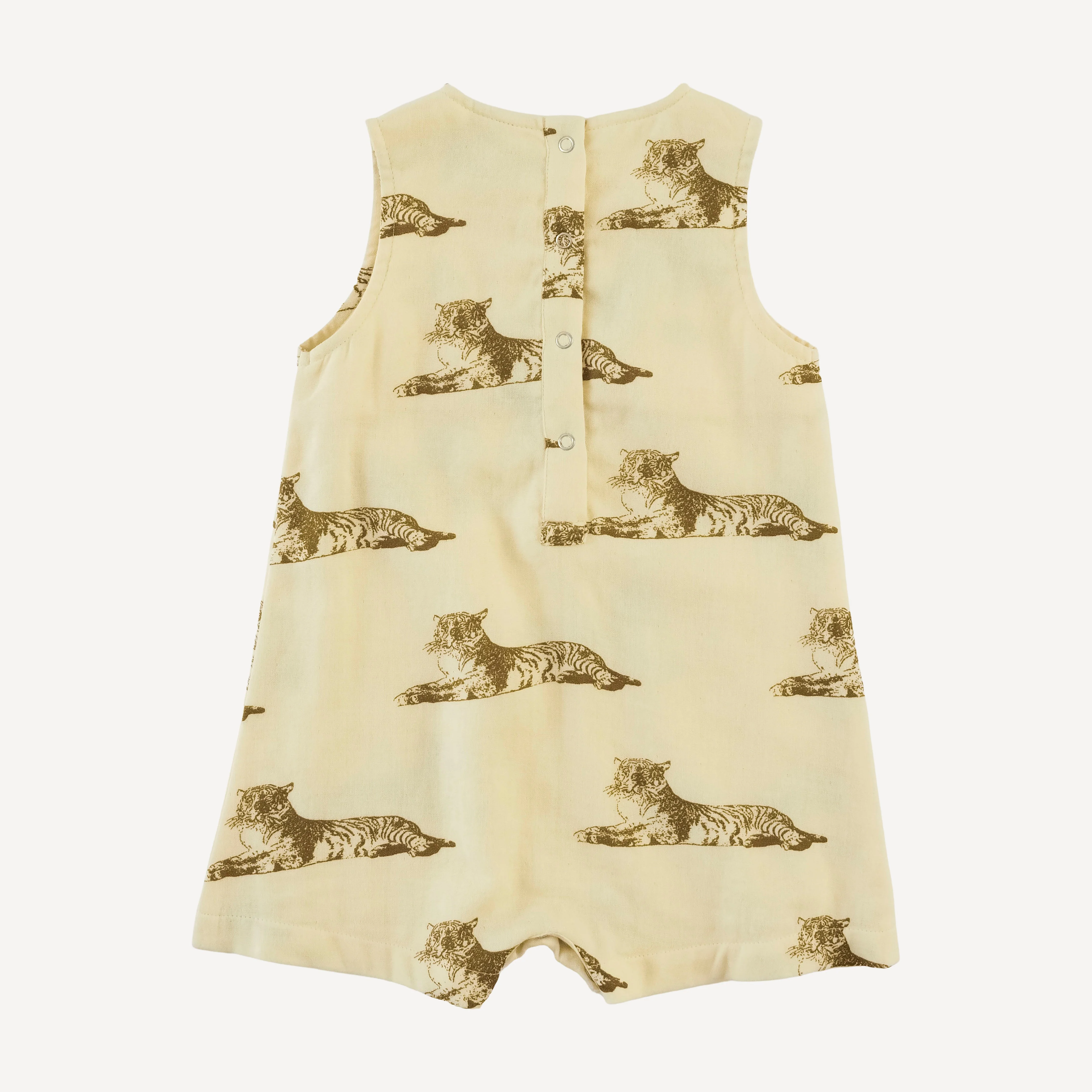 vintage button tab shortie | classic tiger | organic cotton gauze - Image 3
