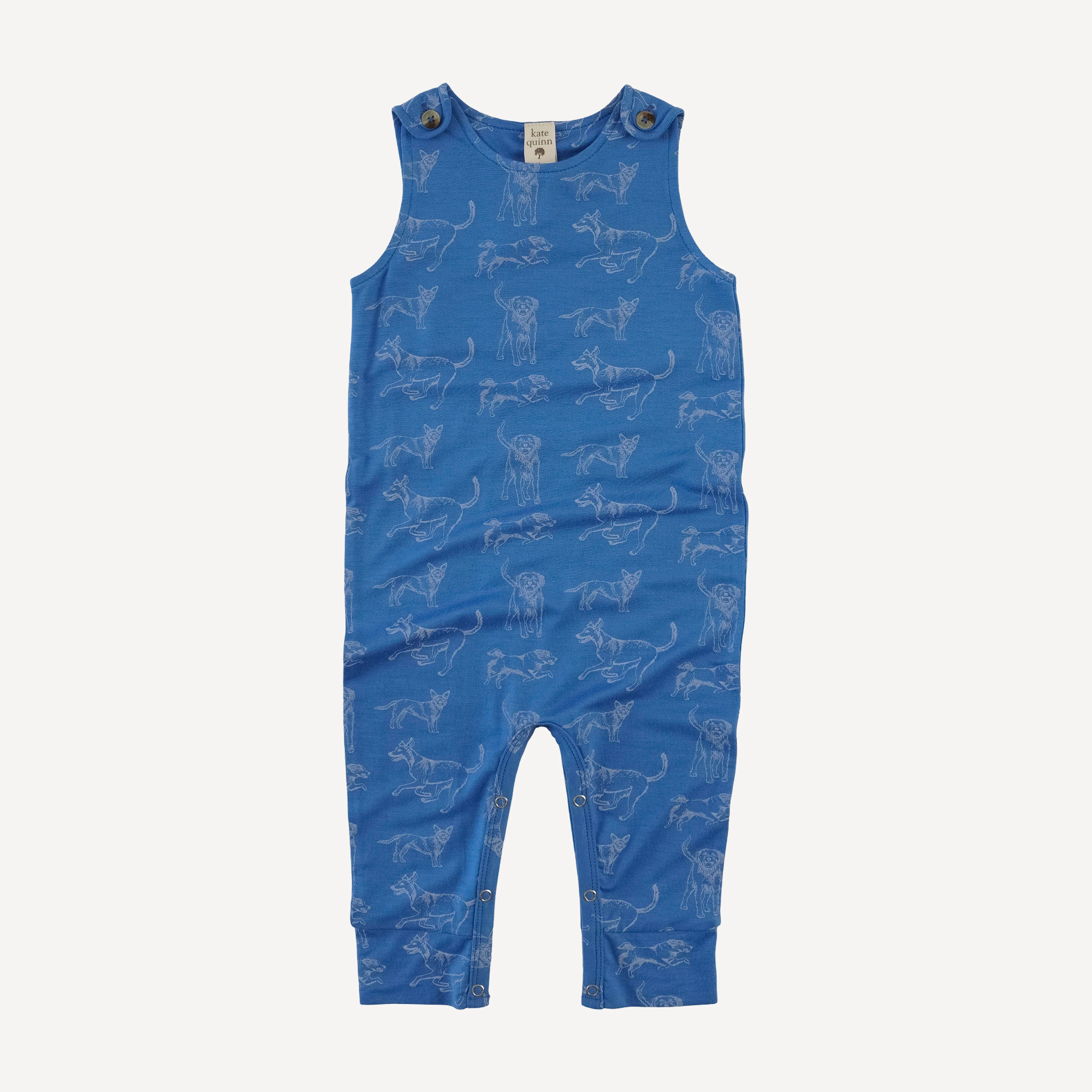 vintage button tab sport jumpsuit | blue mutts | bamboo