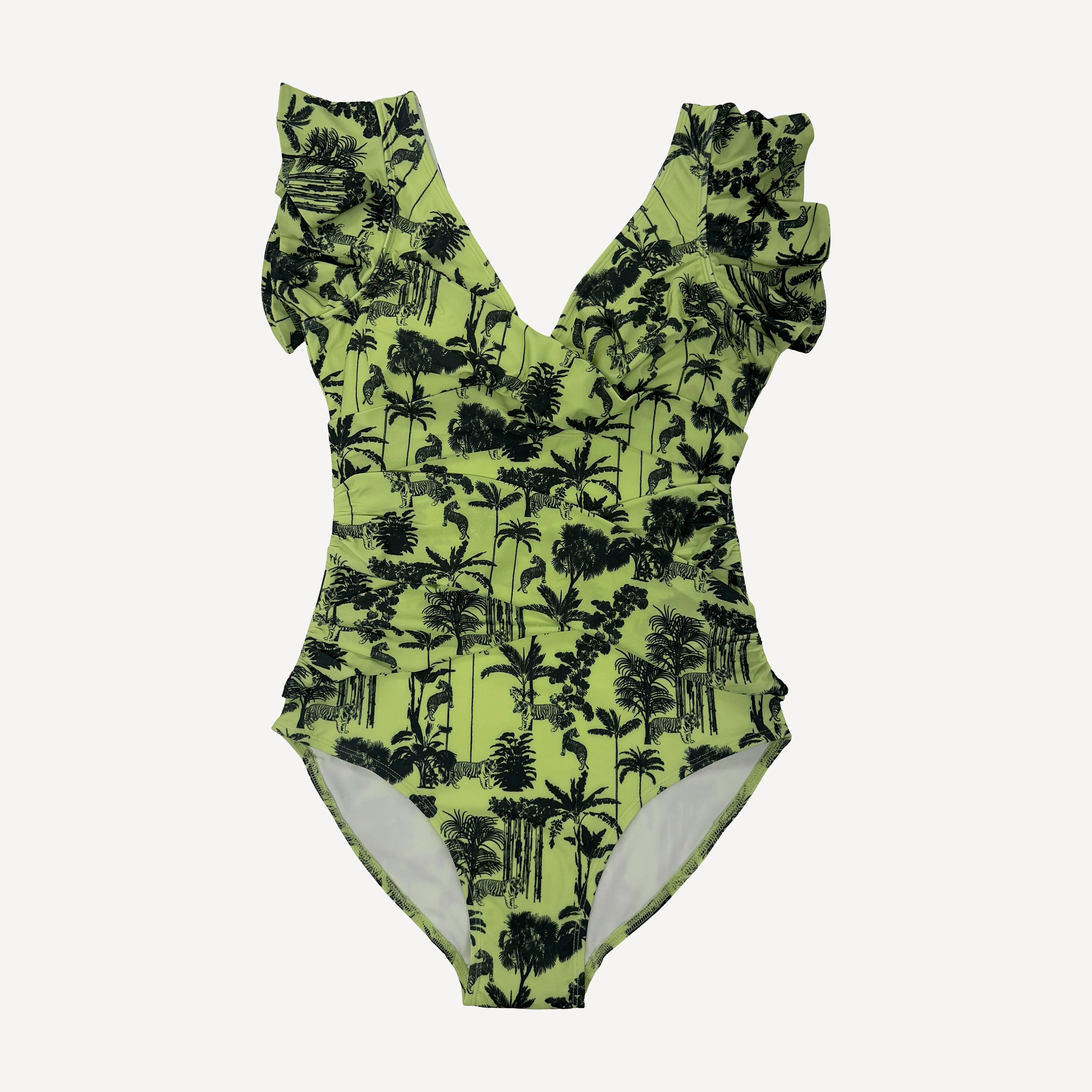 womens flutter sleeve one piece swimsuit | lime jungle | swim - Image 4