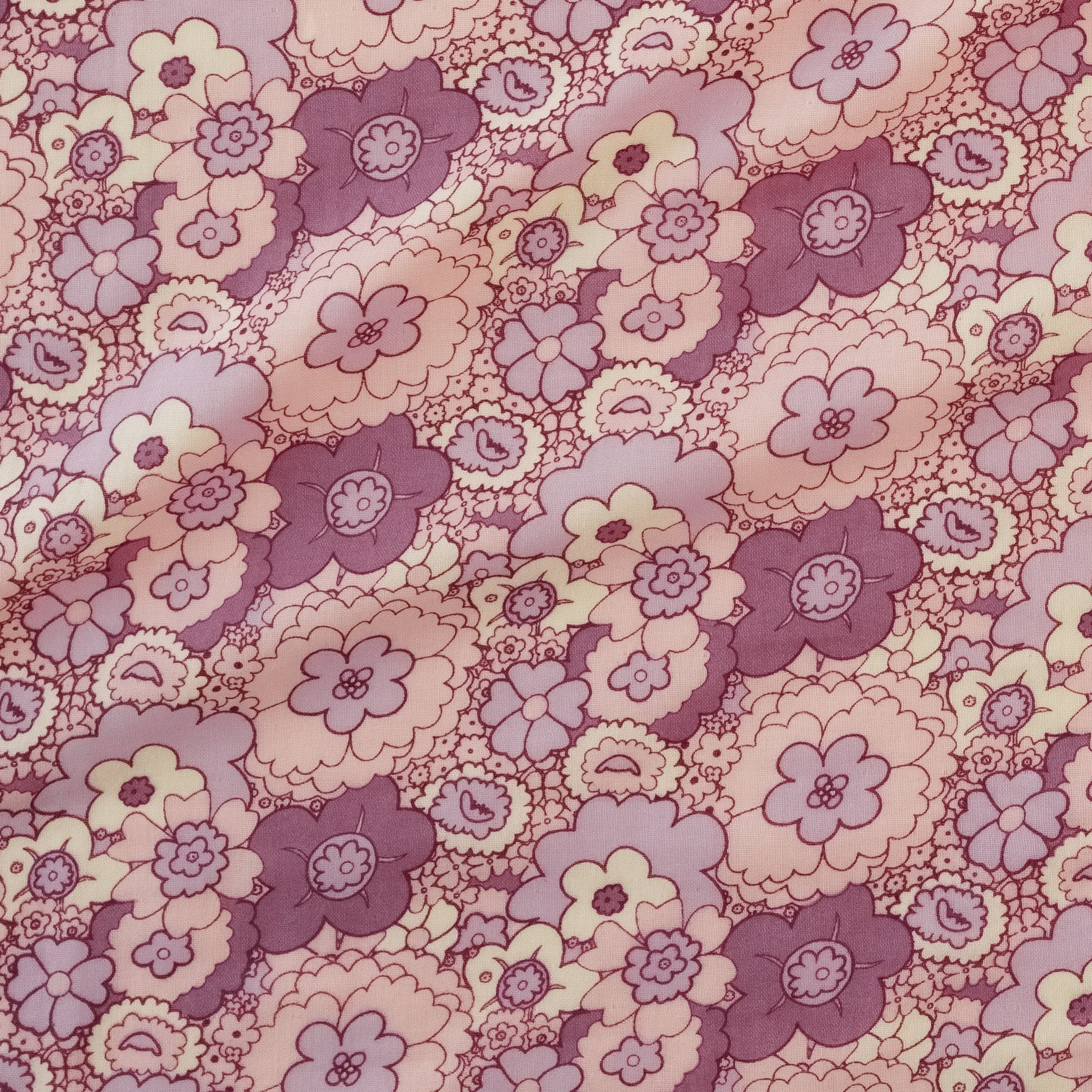 womens flutter sleeve smocked midi dress | mauve 60s floral | organic cotton gauze - Image 2